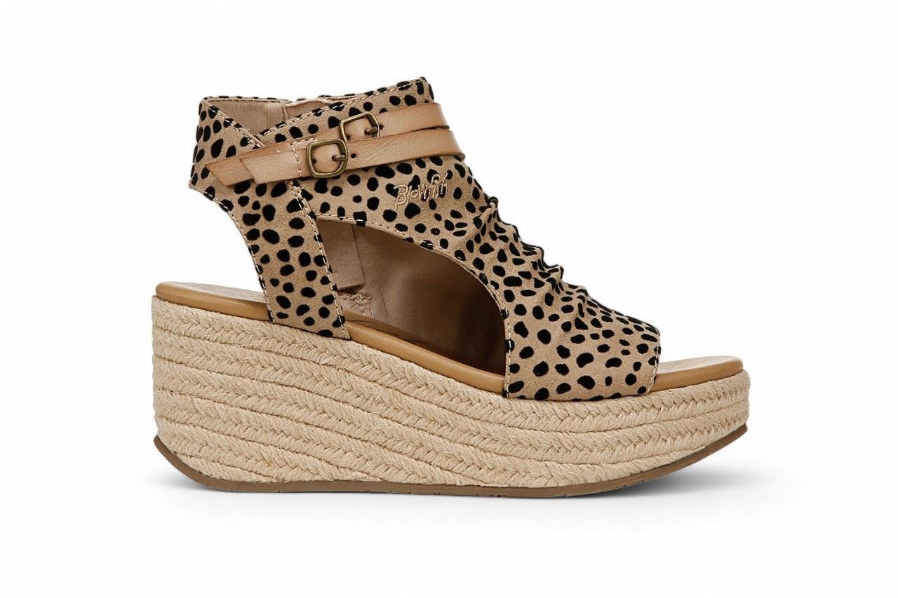 Blowfish Malibu Women's Brown Wedge Sandals - Lacey C Rope - Leopard - Uk 3 | Eu 35 | Us 5