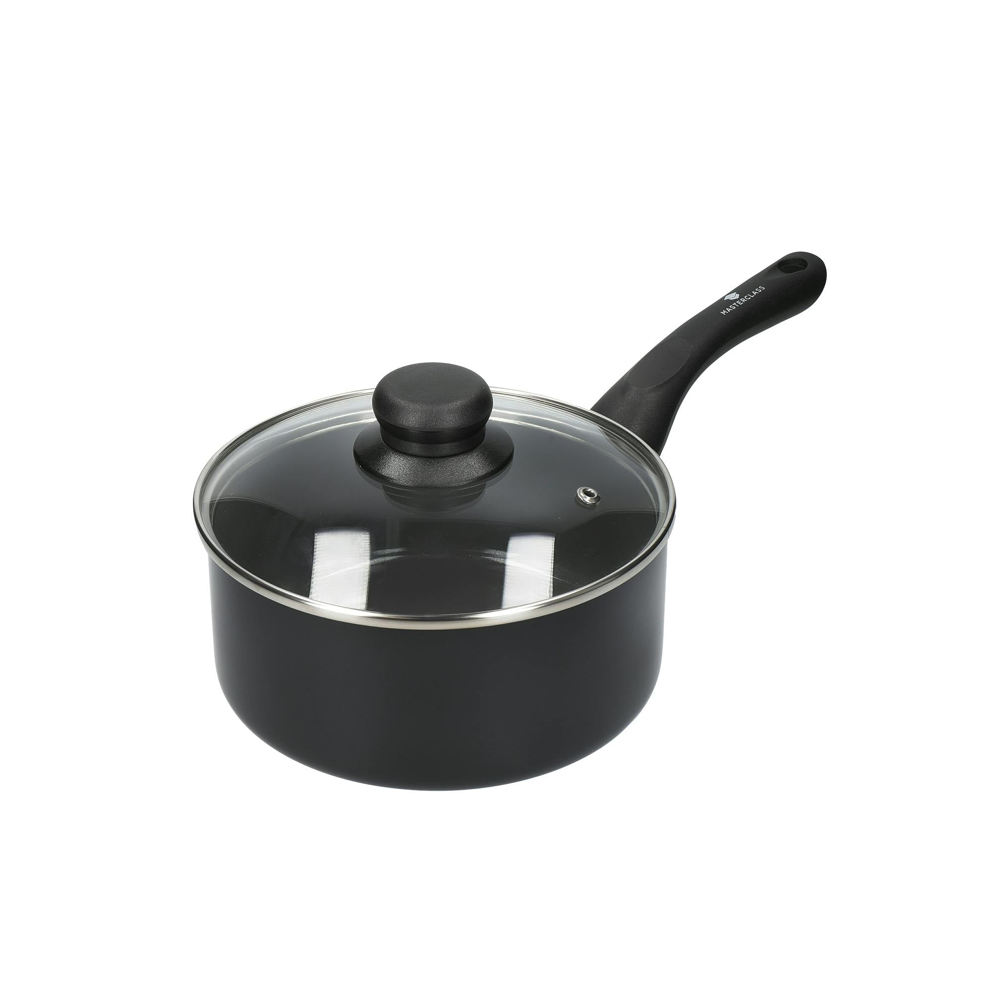 MasterClass Can-to-Pan Ceramic Eco Saucepan with PTFE, PFOA and BPA Free Non Stick, Made from 7 % Recycled Aluminium, 18 cm,Black - Image 4