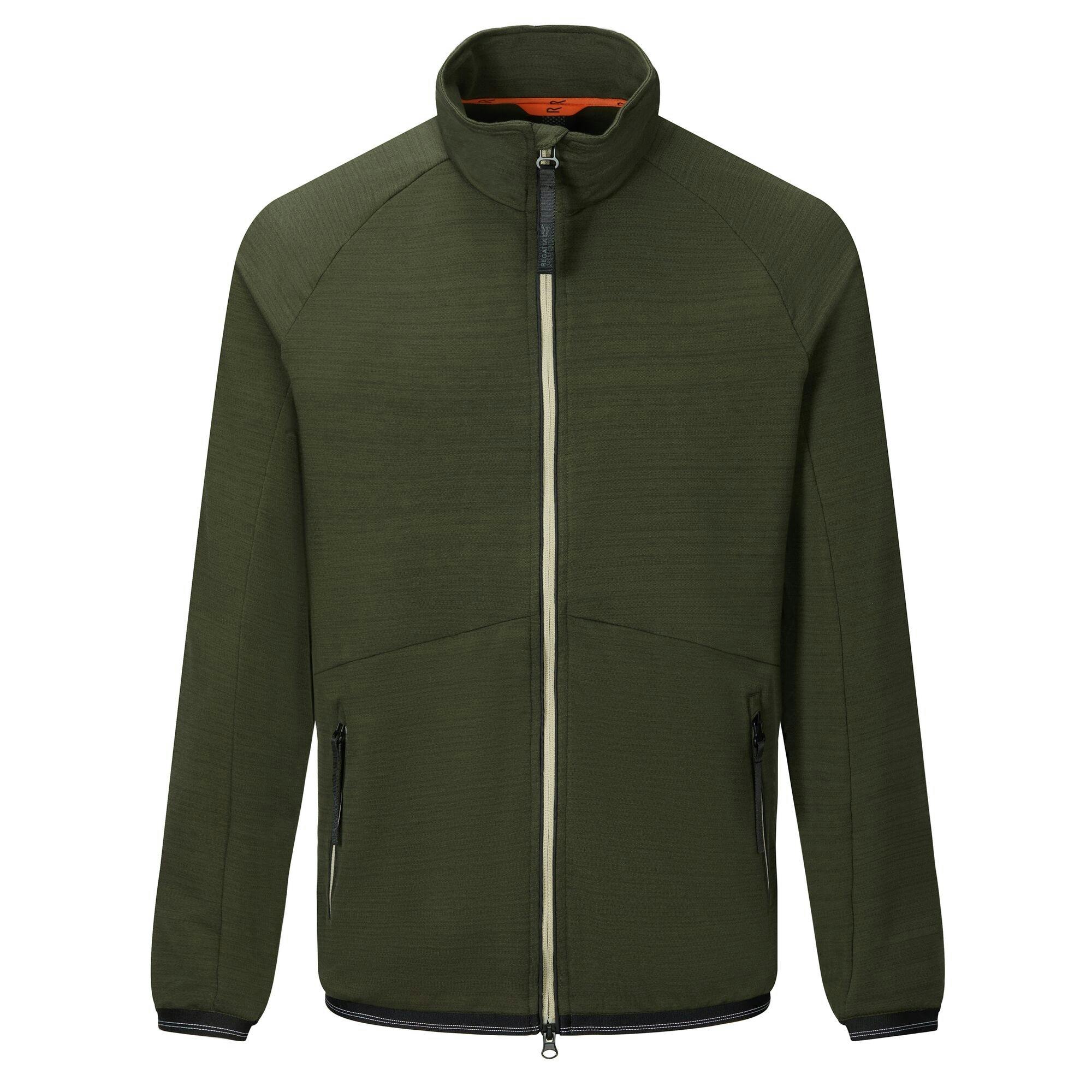 Regatta Men's Dark Malton Full Zip Fleece Jacket - Khaki - 3XL - Khaki - 33% Polyester/32% Viscose/30% Cotton/5% Elastane