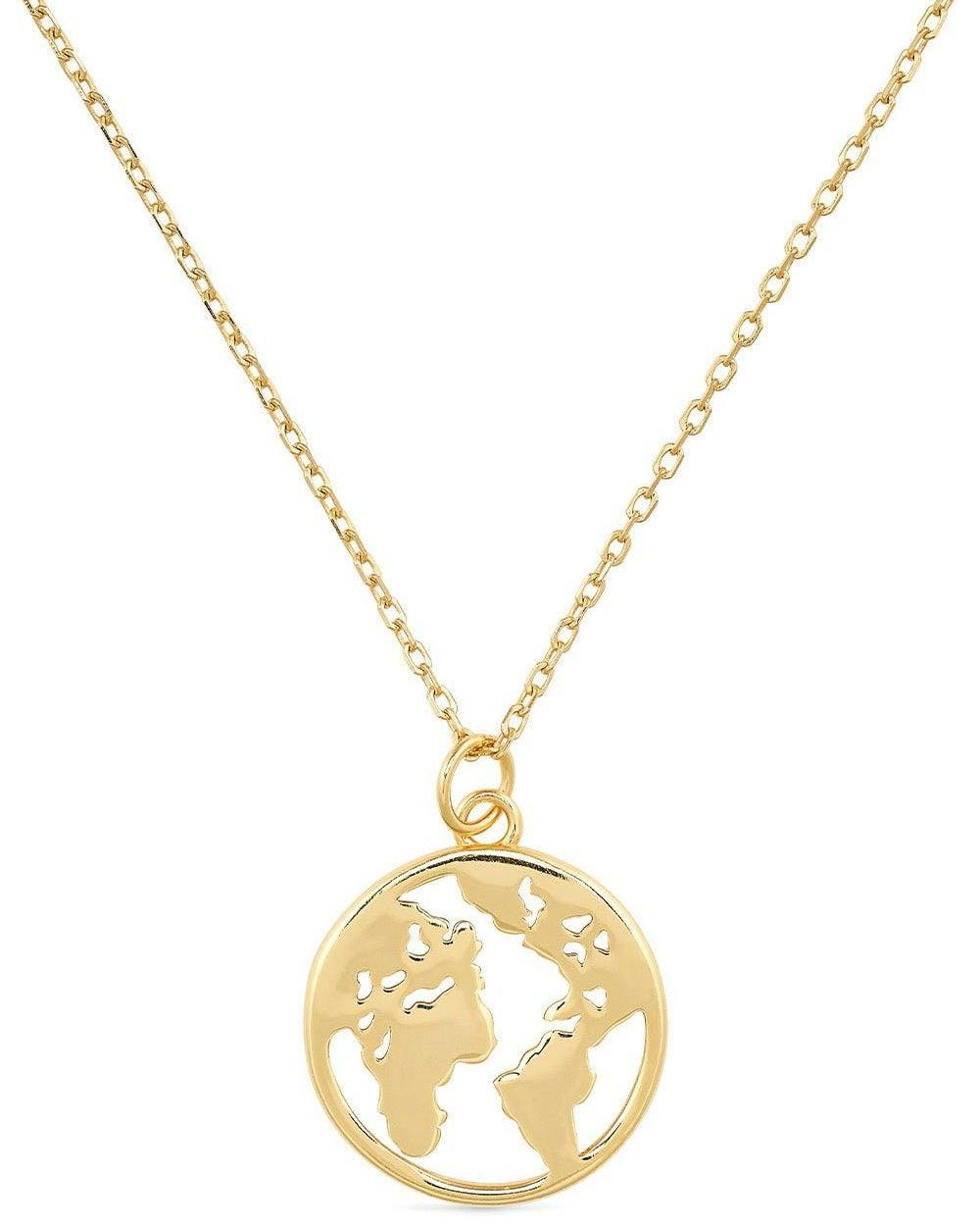 Elk & Bloom Gold Chunky 18K Globe Earth Necklace - Pendant Only - No Thank You