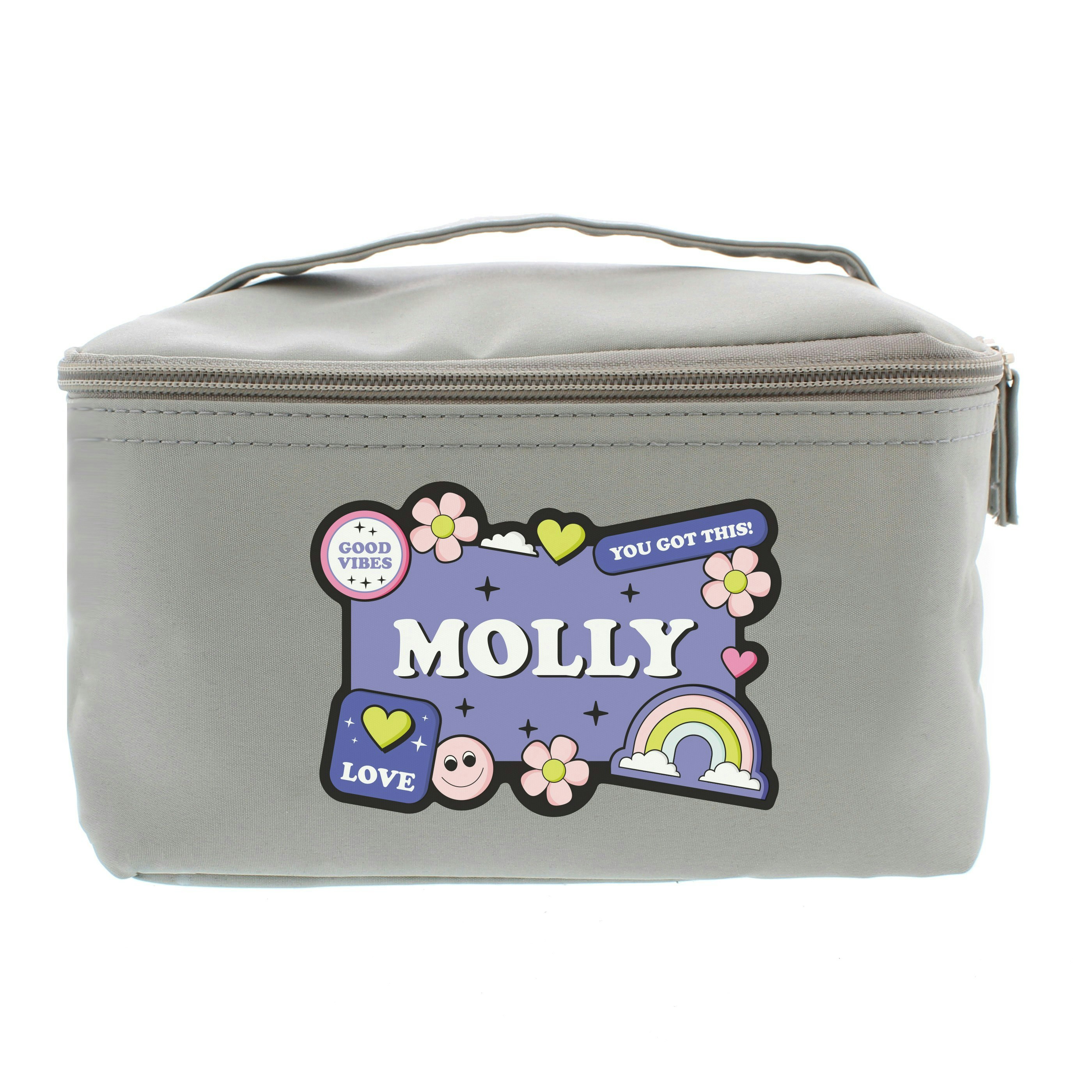 Personalised Memento Company Grey Personalised Good Vibes Toiletry Bag