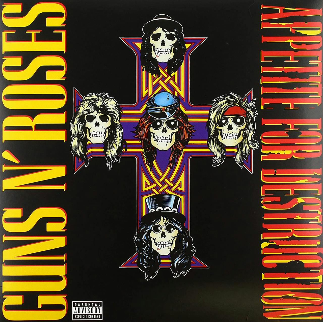 Eyesore Merch Black Guns N' Roses 'Appetite For Destruction' Lp Vinyl