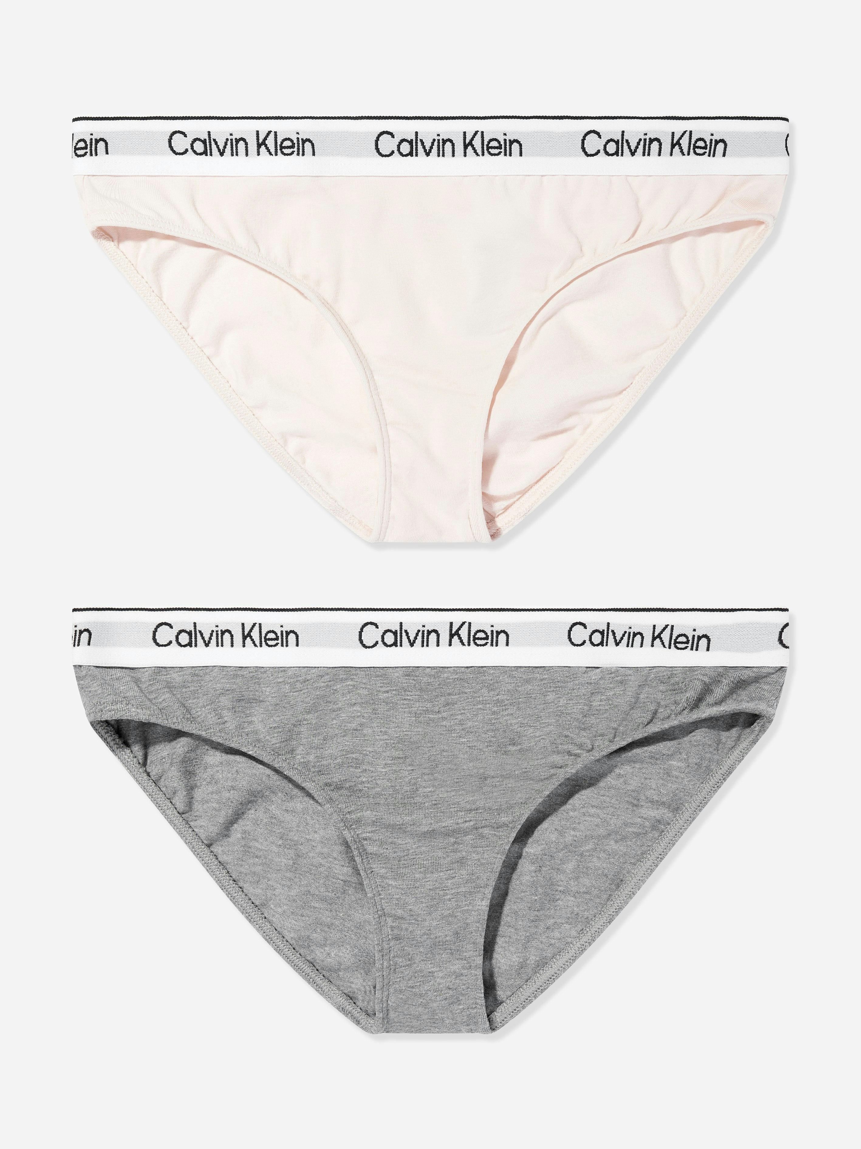 Calvin Klein Girls 2 Pack Bikini Knickers Set In Multicolour - Multicoloured - 8 - 10 Yrs