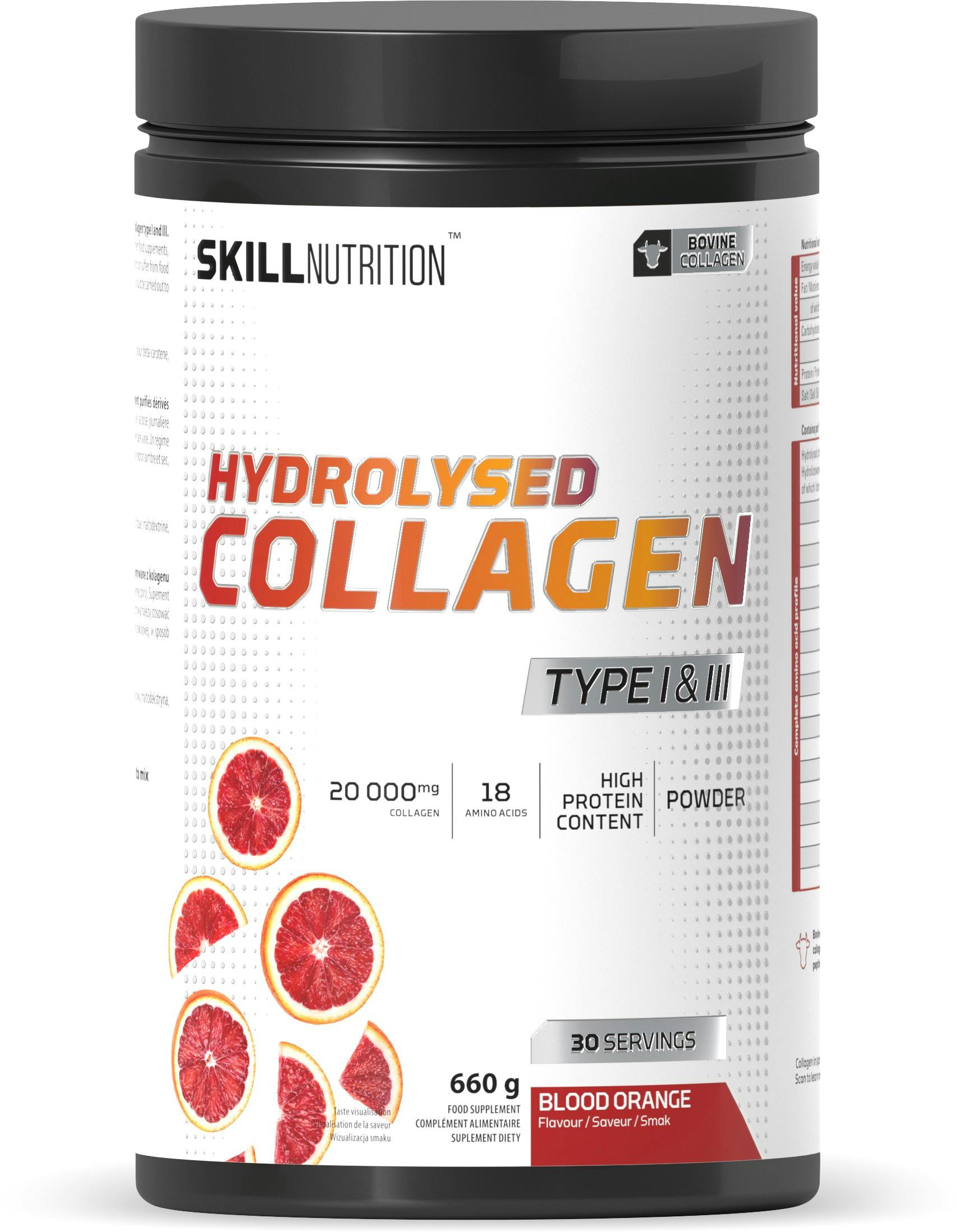 Skill Nutrition Hydrolysed Collagen Type I & Iii Blood Orange 660G - Image 3