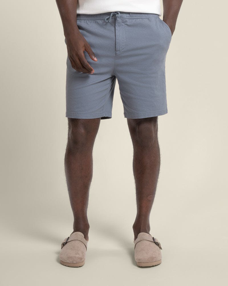 Larsson & Co Drawstring Stretch Chino Shorts - Slate - 38R
