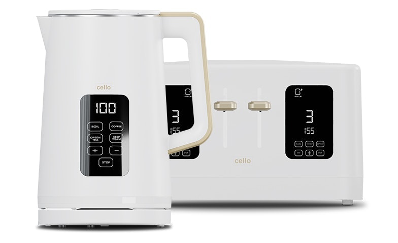 Cello Breakfast Bundle - Digital Kettle And 4 Slice Toaster