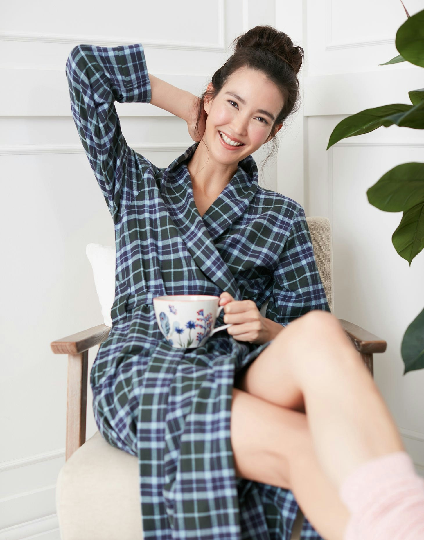 British Boxers Women's Brushed Cotton Dressing Gown – Jura Tartan - XX-Large