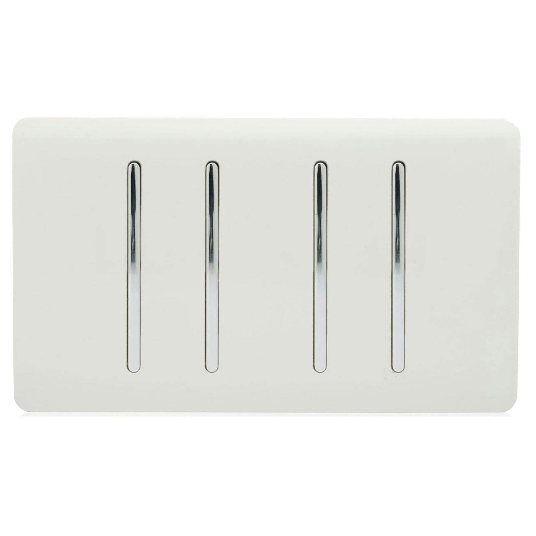 Trendi Switch Light/White 4 Gang 1 Or 2 Way Switch In Ice