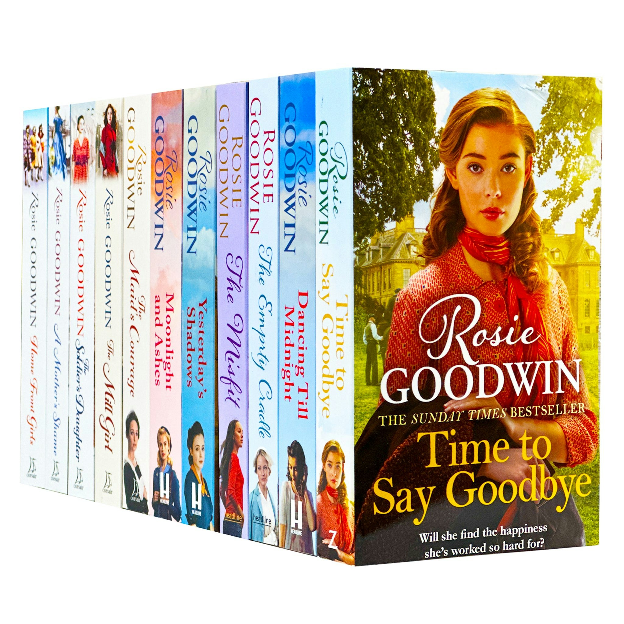 Various Publishers Rosie Goodwin Book Set Dancing Till Midnight, Yesterday's Shadows, Moonlight And Ashes & More Size 11