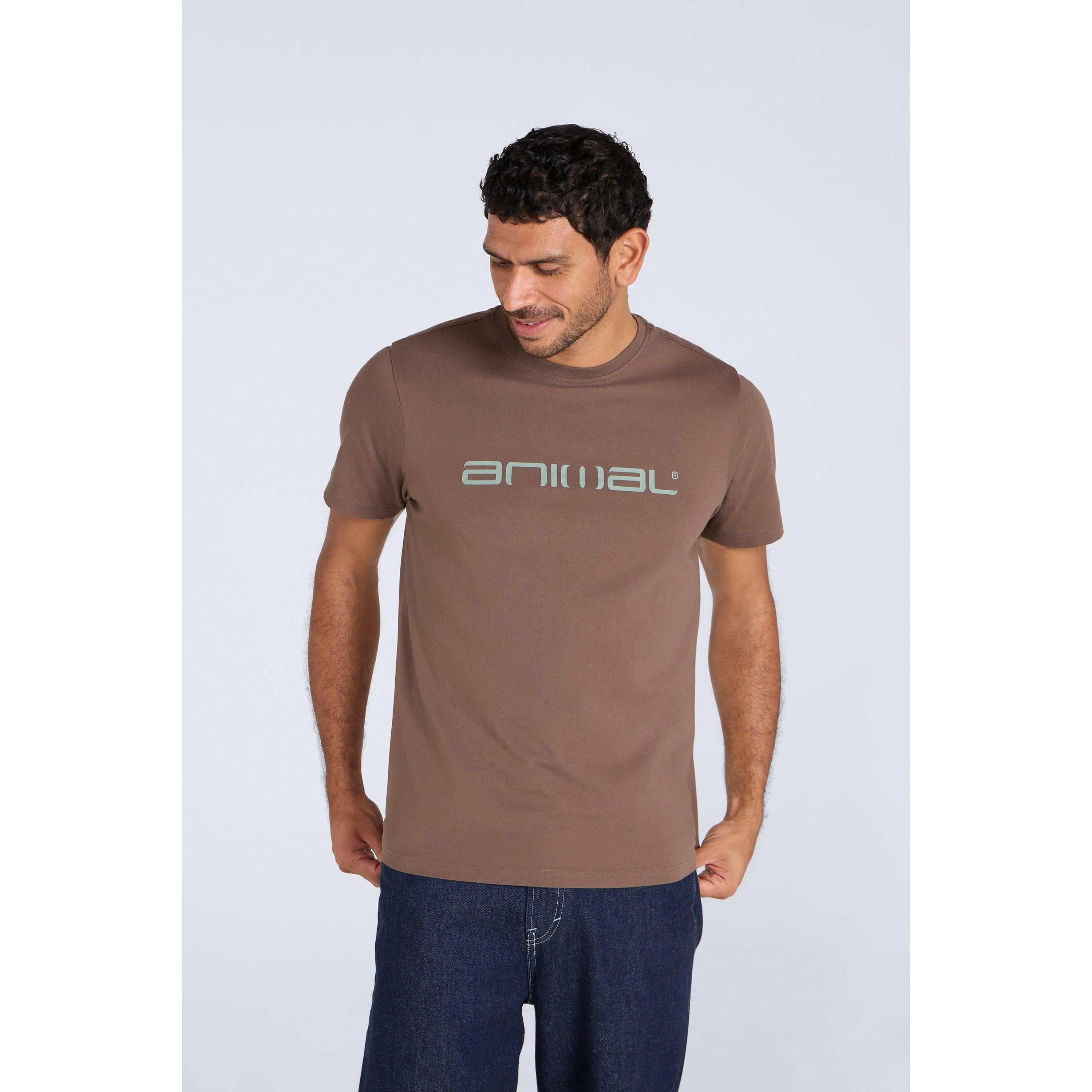 Animal Men's Brown Classico Organic T-Shirt - Xs