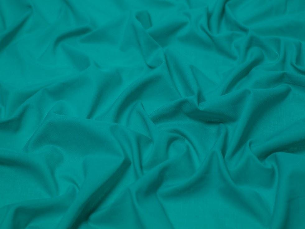 Minerva Turquoise Core Range Cotton Voile Fabric - Plain Design Dressmaking Fabric, 140 Cm / 56" Wide - Per Metre