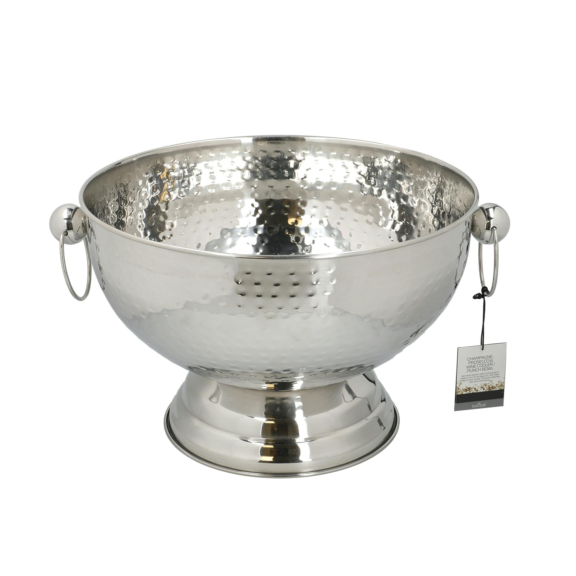 Rackhams Silver Hammered Stainless Steel Champagne Bowl - Stainless Steel