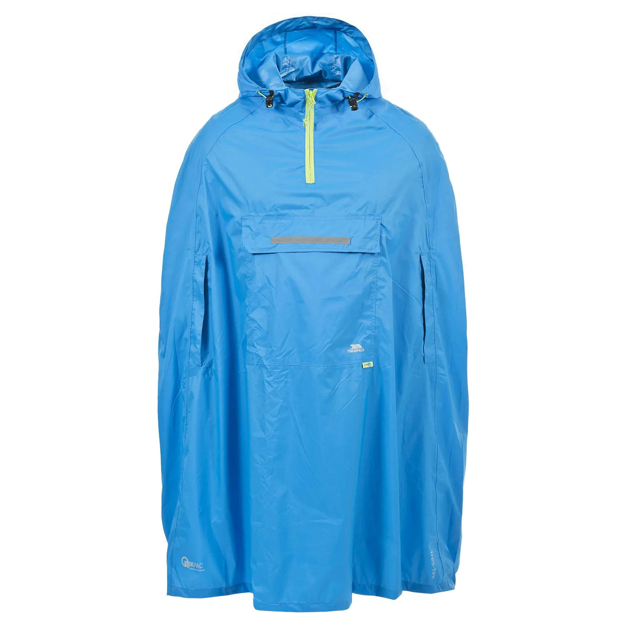 Trespass Unisex Cobalt Qikpac Hooded Waterproof Packaway Poncho - Large
