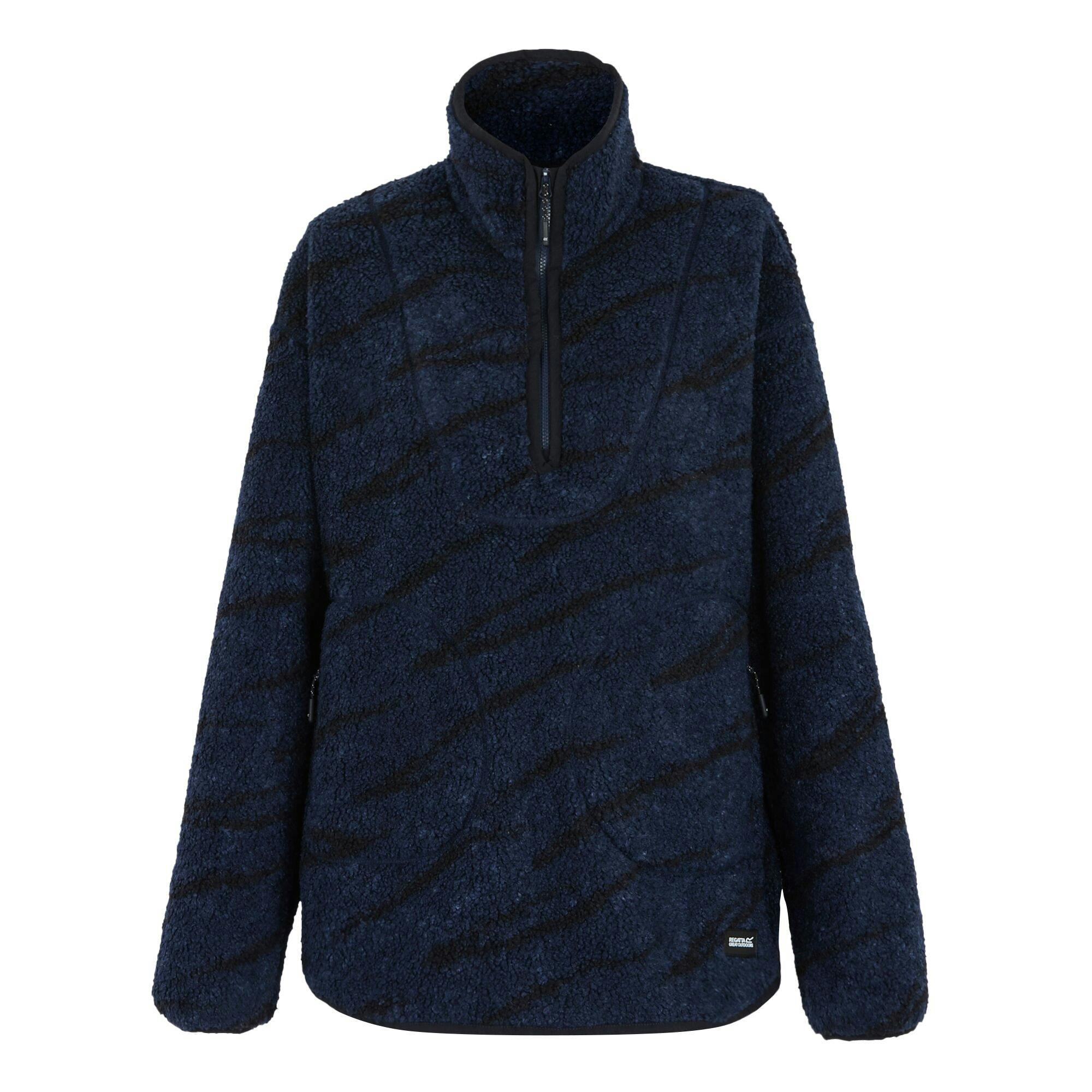 Regatta Women's Black Frankie Abstract Borg Half Zip Fleece Jacket - Navy/ - 20 Uk - Navy/ - 100% Polyester