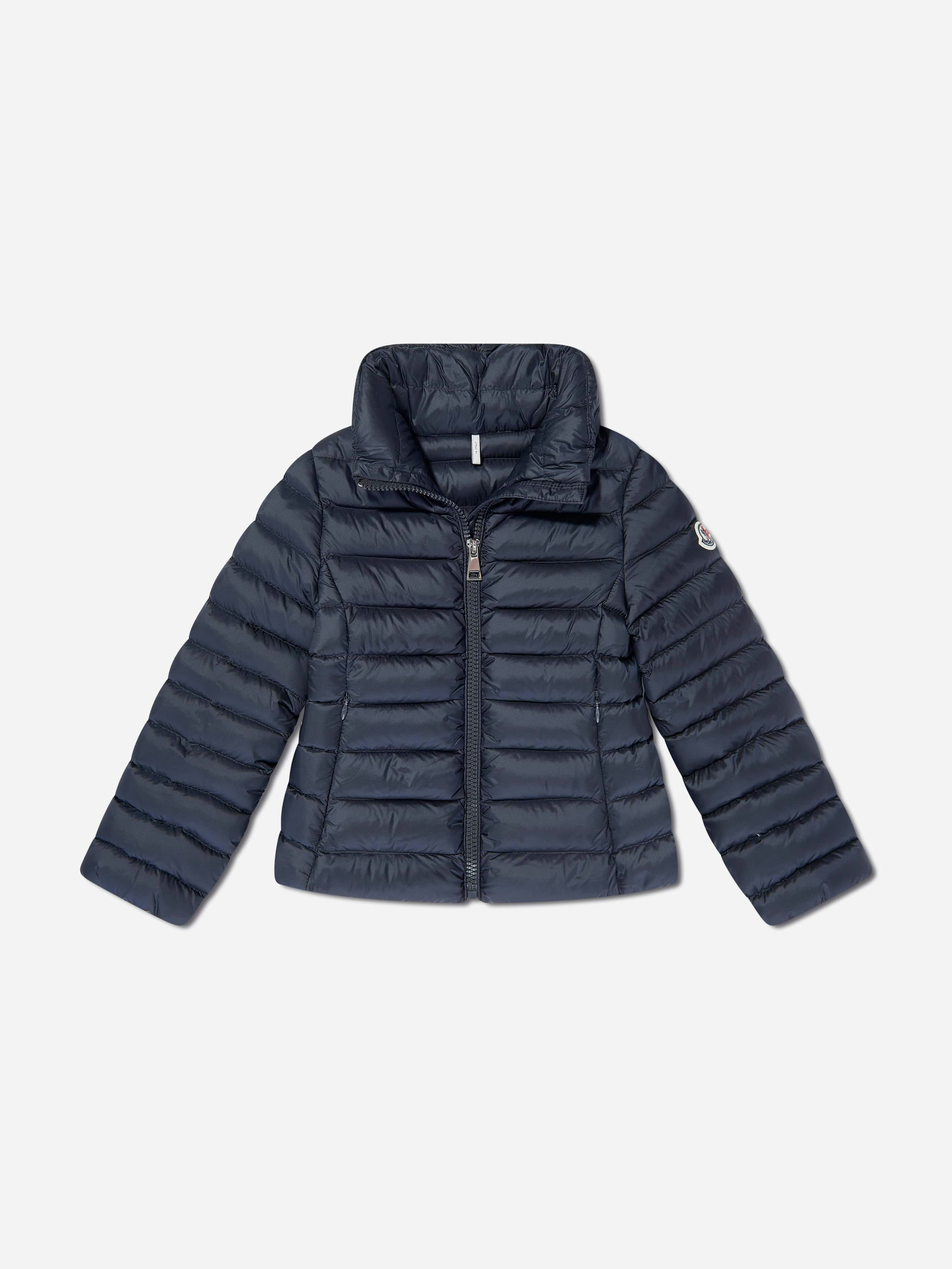 Moncler Enfant Girls Blue Down Padded Ige Jacket In Navy - 4 Yrs