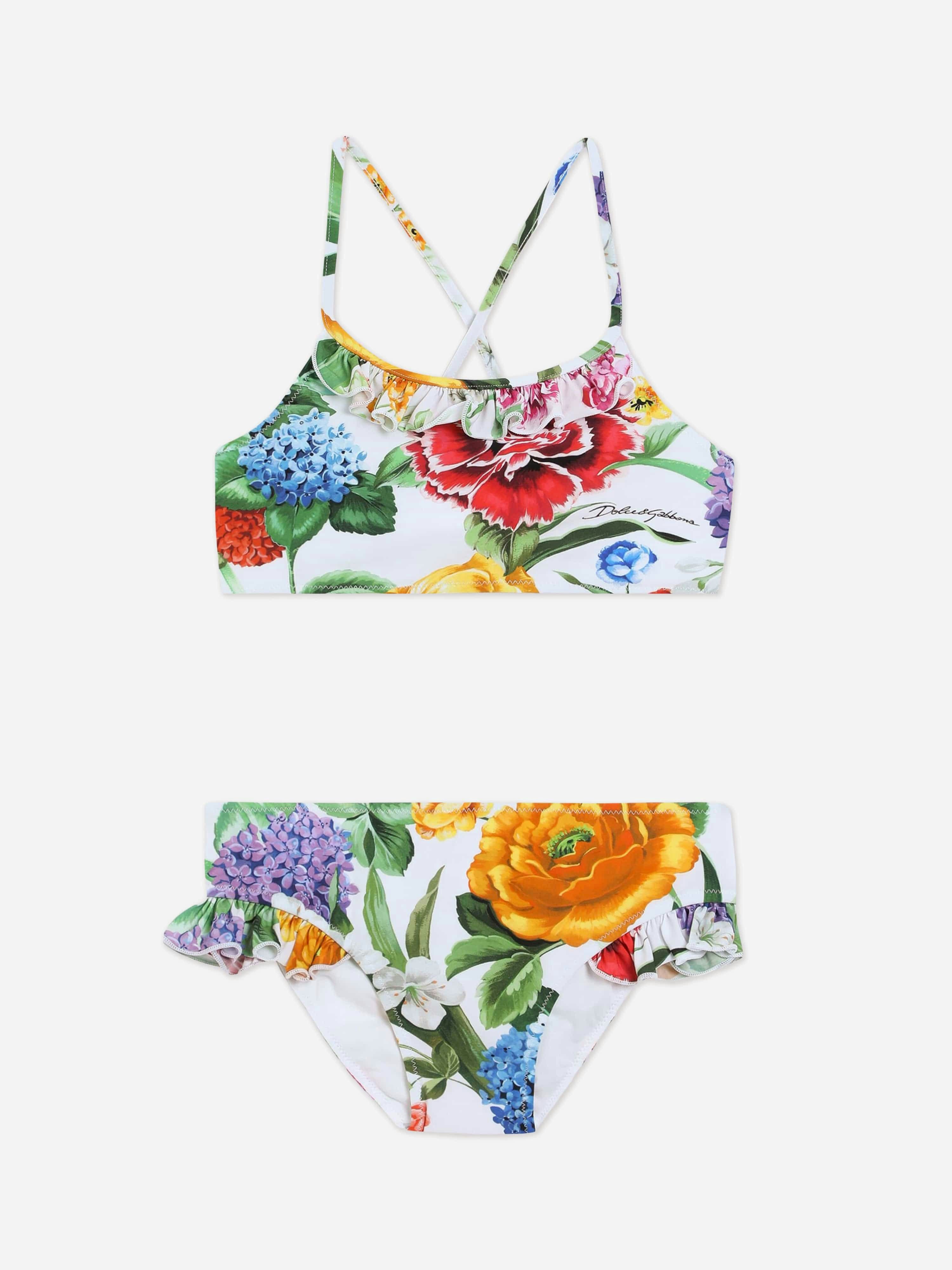 Dolce & Gabbana Kids Girls Dolce & Gabbana Floral Print Bikini In Multicolour - Multicoloured - 6 Yrs