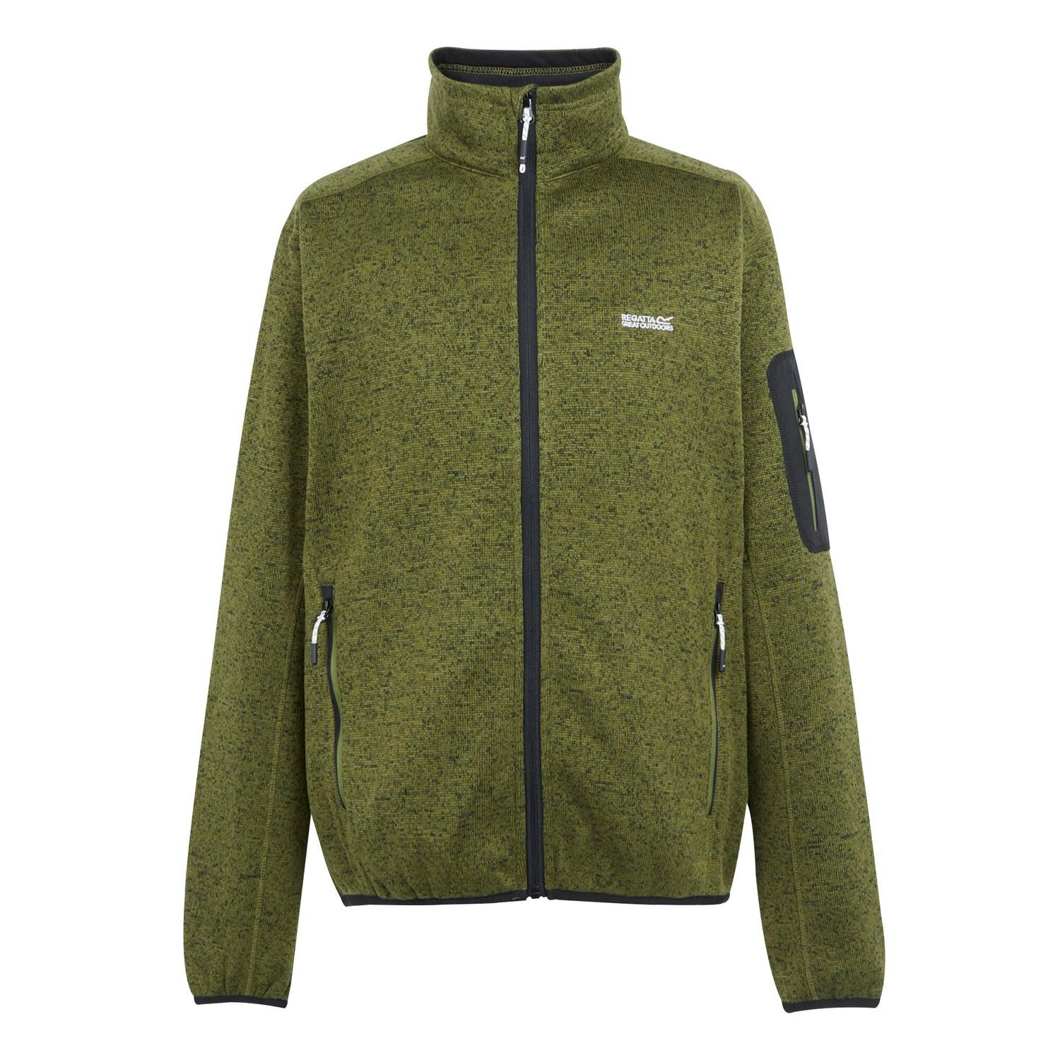 Regatta Men's Green Newhill Marl Full Zip Fleece Jacket - Nephrite - 3XL - Nephrite - 100% Recycled Polyester