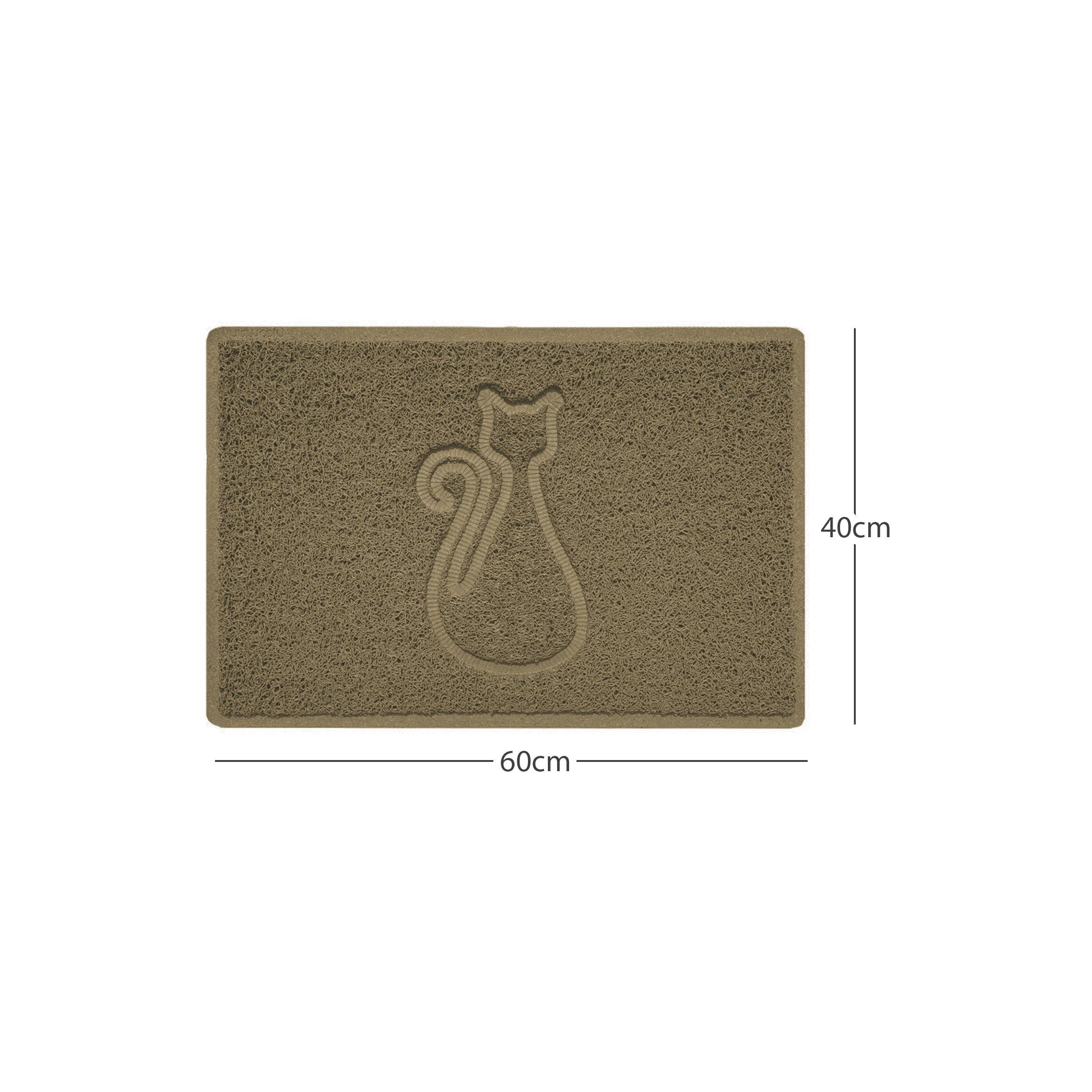 Rackhams Beige "Cat" Embossed Loofah Textured Spaghetti Door Mat - 60Cm X 40Cm - Yes (Suitable For Indoors)