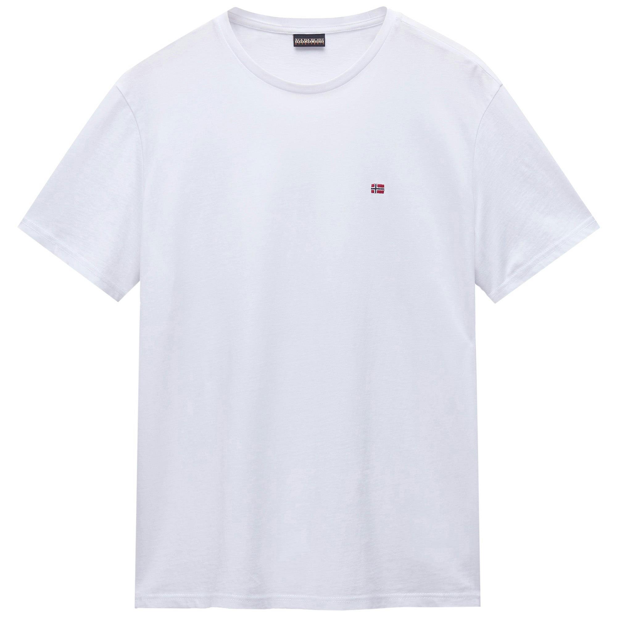 Napapijri White Salis Flag T-Shirt - Bright - Large
