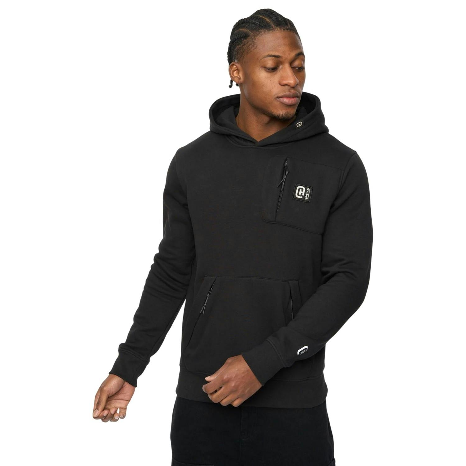 Crosshatch Men's Black Portville Hoodie - Xxl - 60% Cotton/40% Polyester