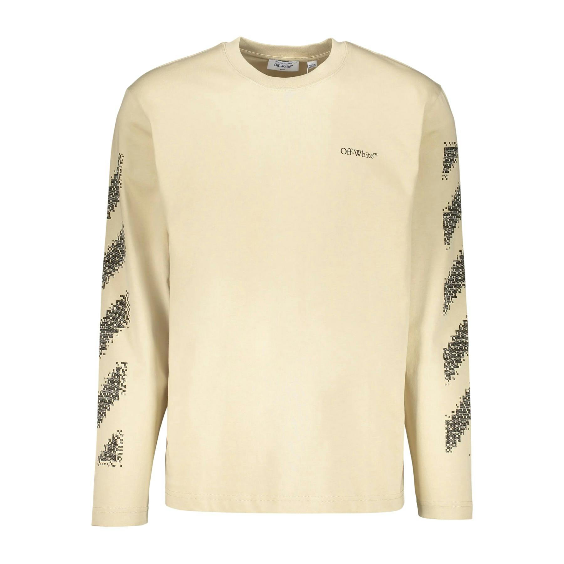 Off-White Men's White/Brown Off- Off Crew Neck Regular T-Shirt - Brown/Black - S - Brown/Black - 100% Mixed
