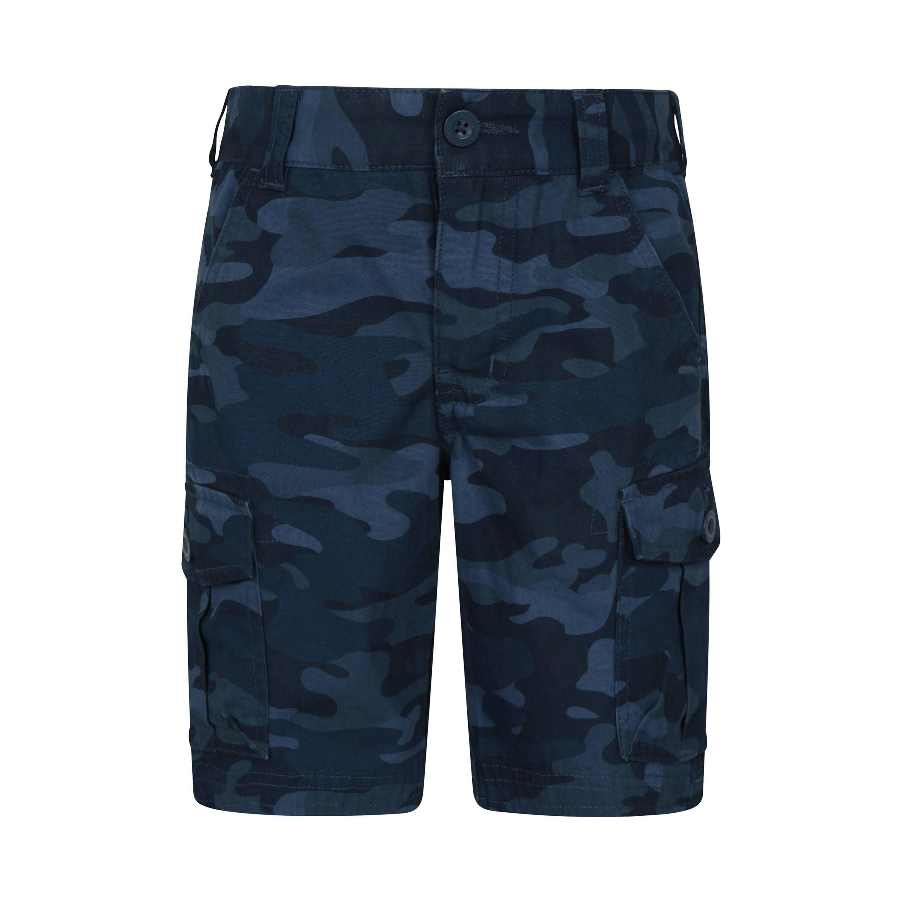 Mountain Warehouse Kids Camo Cargo Shorts - Navy - 3-4 Years - Navy - 100% Cotton