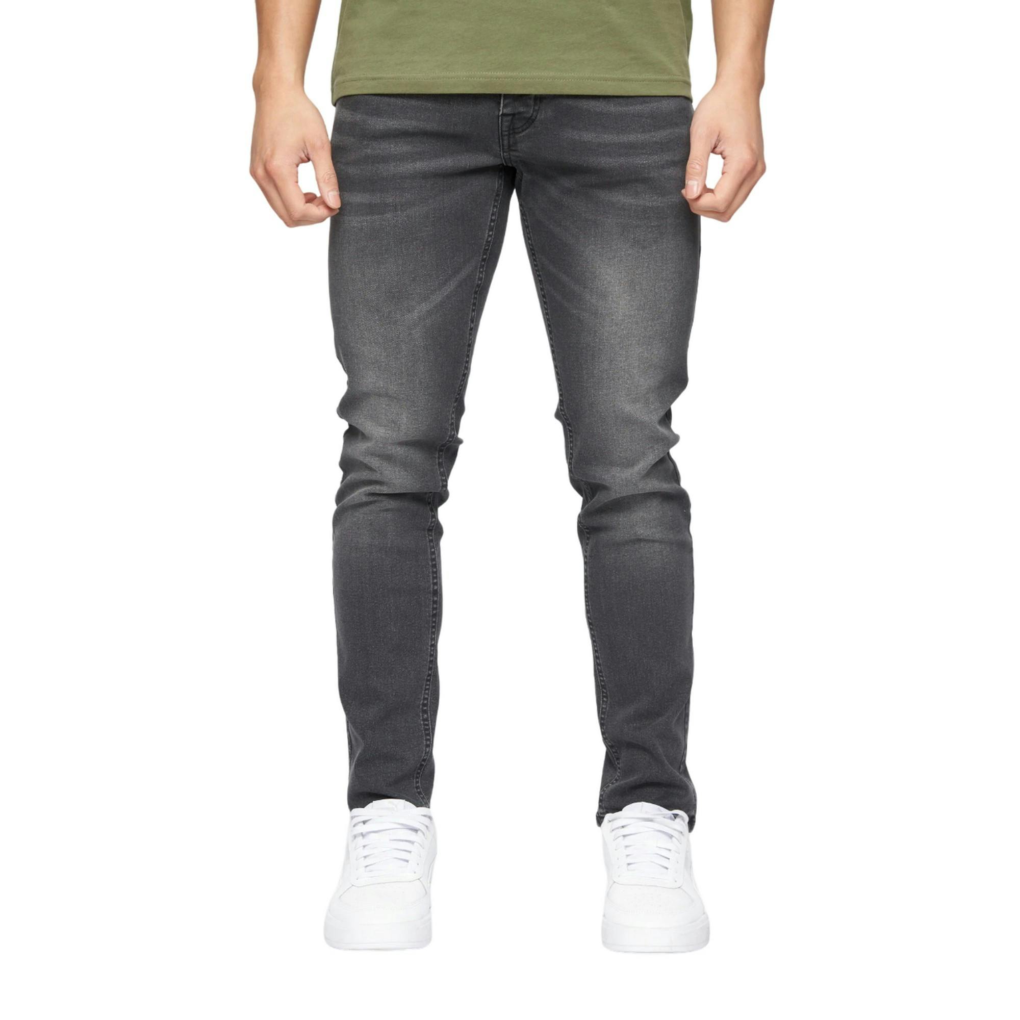 Crosshatch Men's Buraca Slim Jeans - Charcoal Wash - Charcoal Wash - 32L - 98% Cotton/2% Elastane