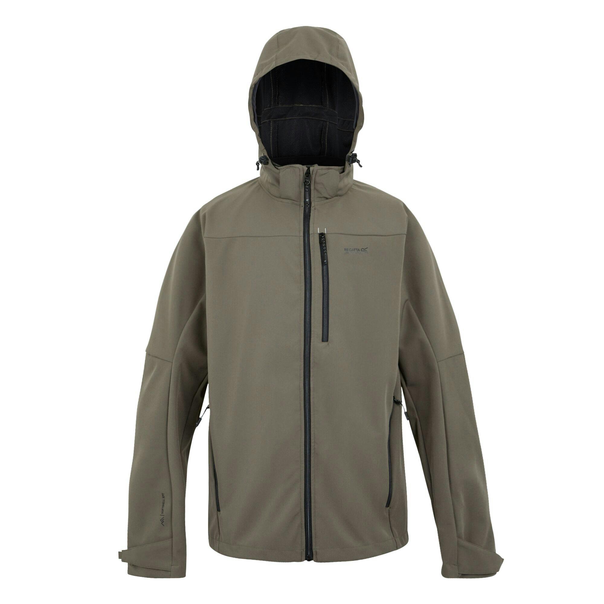 Regatta Men's Black Arana Waterproof Soft Shell Jacket - Treetop/ - S - Treetop/ - 96% Recycled Polyester/4% Elastane