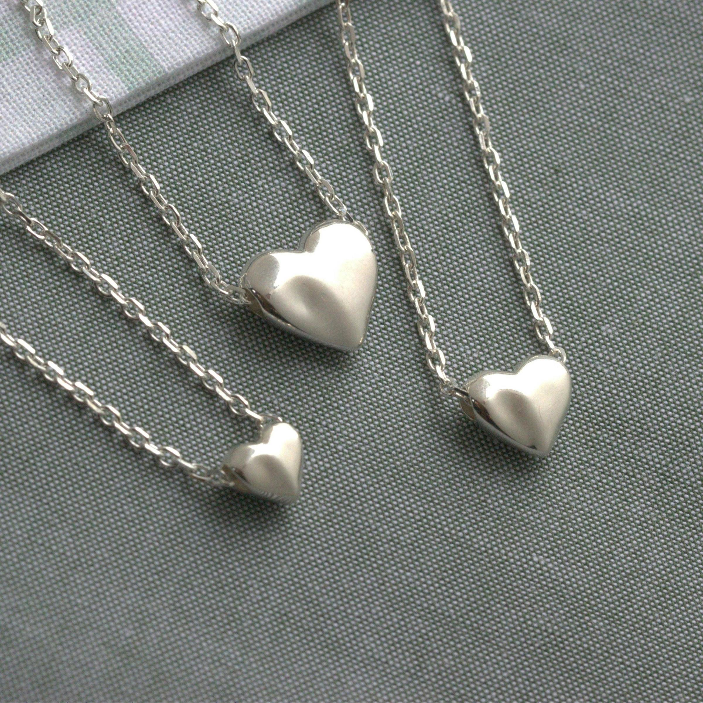 Mylee London Silver Sterling Sculpted Heart Necklace - Small - No