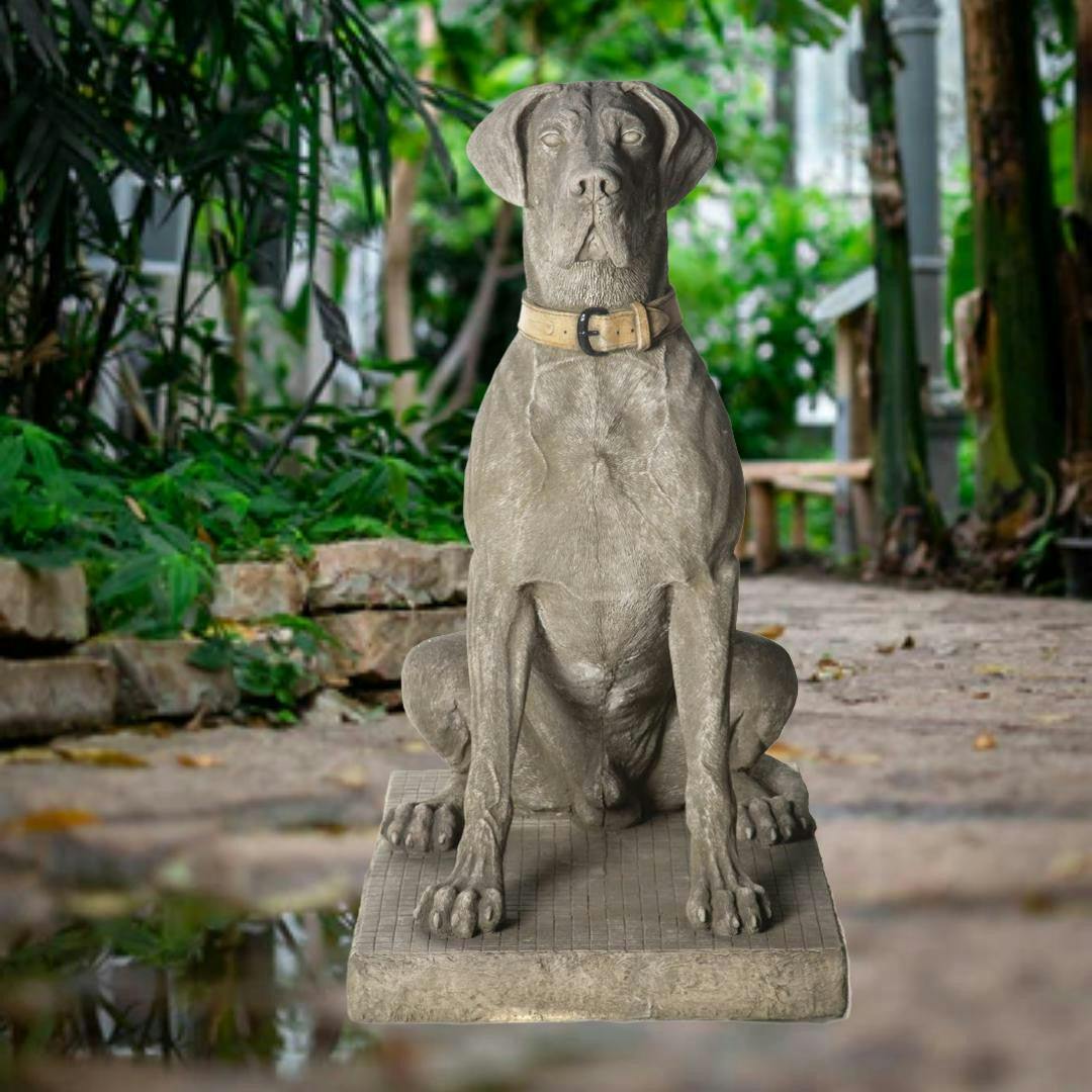 Osn Giant Life-Size Hunting Dog Great Dane Statue - Classic Finish