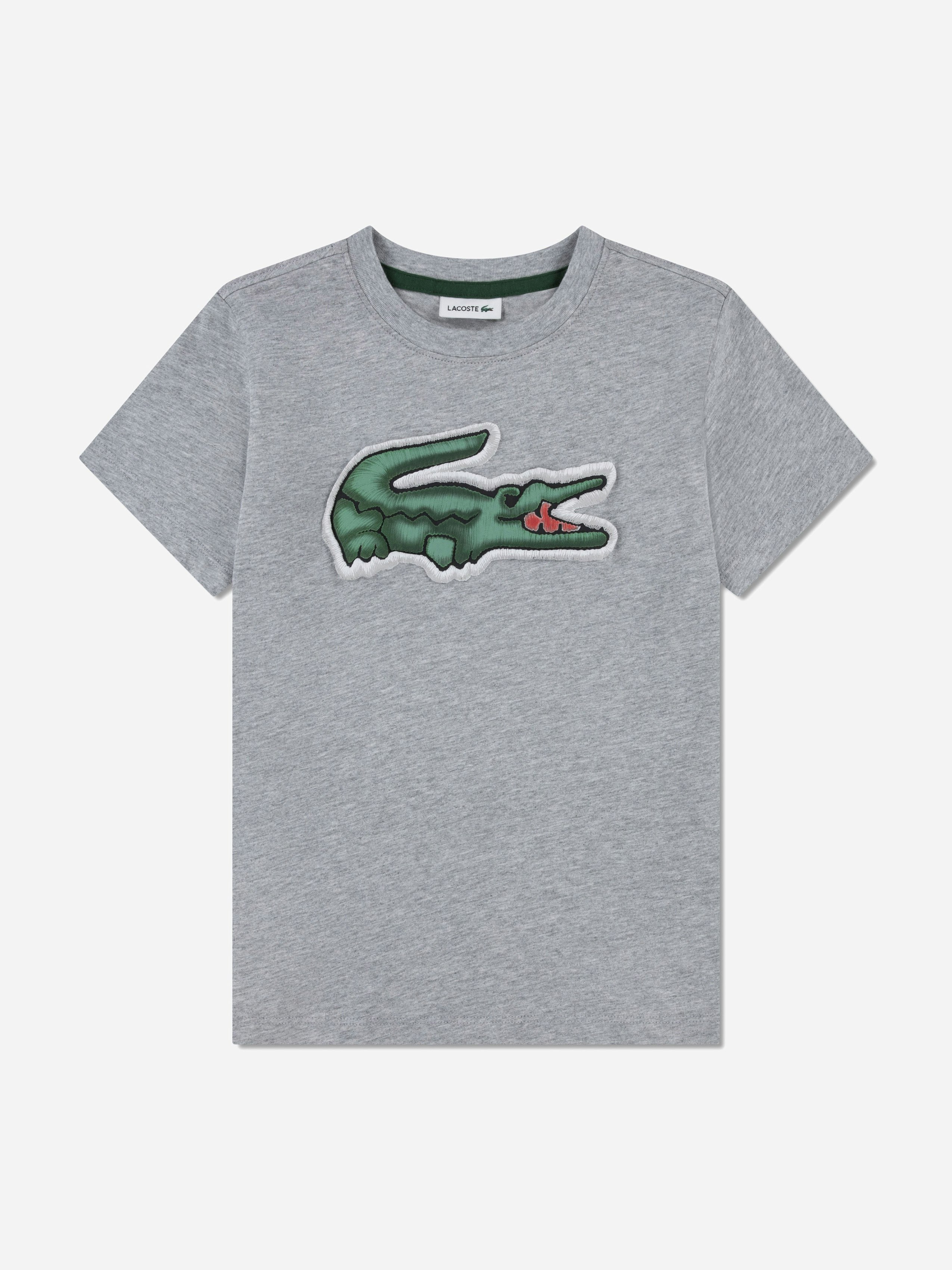 Lacoste Kids Boys Grey Lacoste Logo T-Shirt In - Xl (12 Yrs)