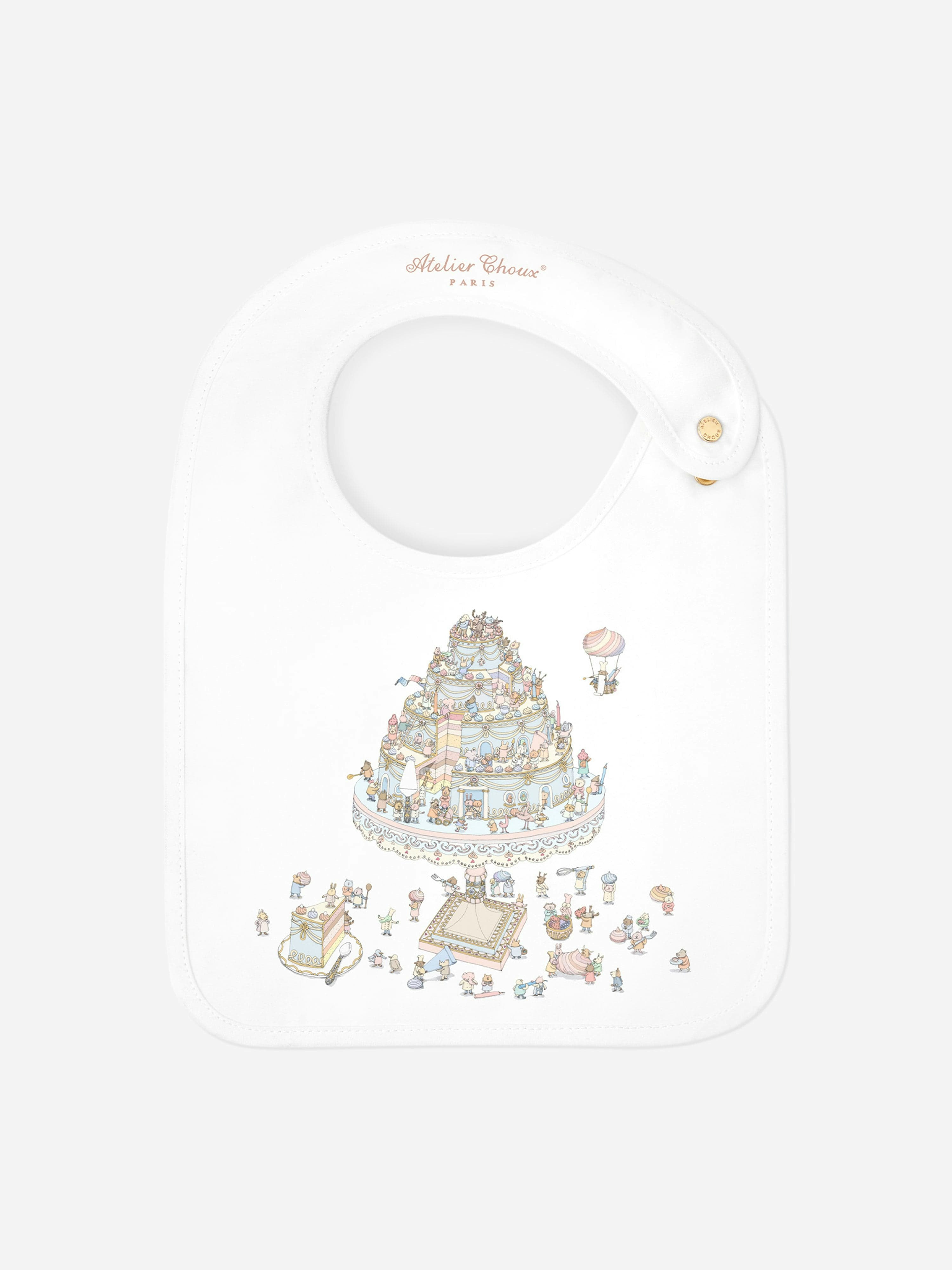 Atelier Choux Baby Satin Le Gateau Bib In Multicolour - Multicoloured - One Size