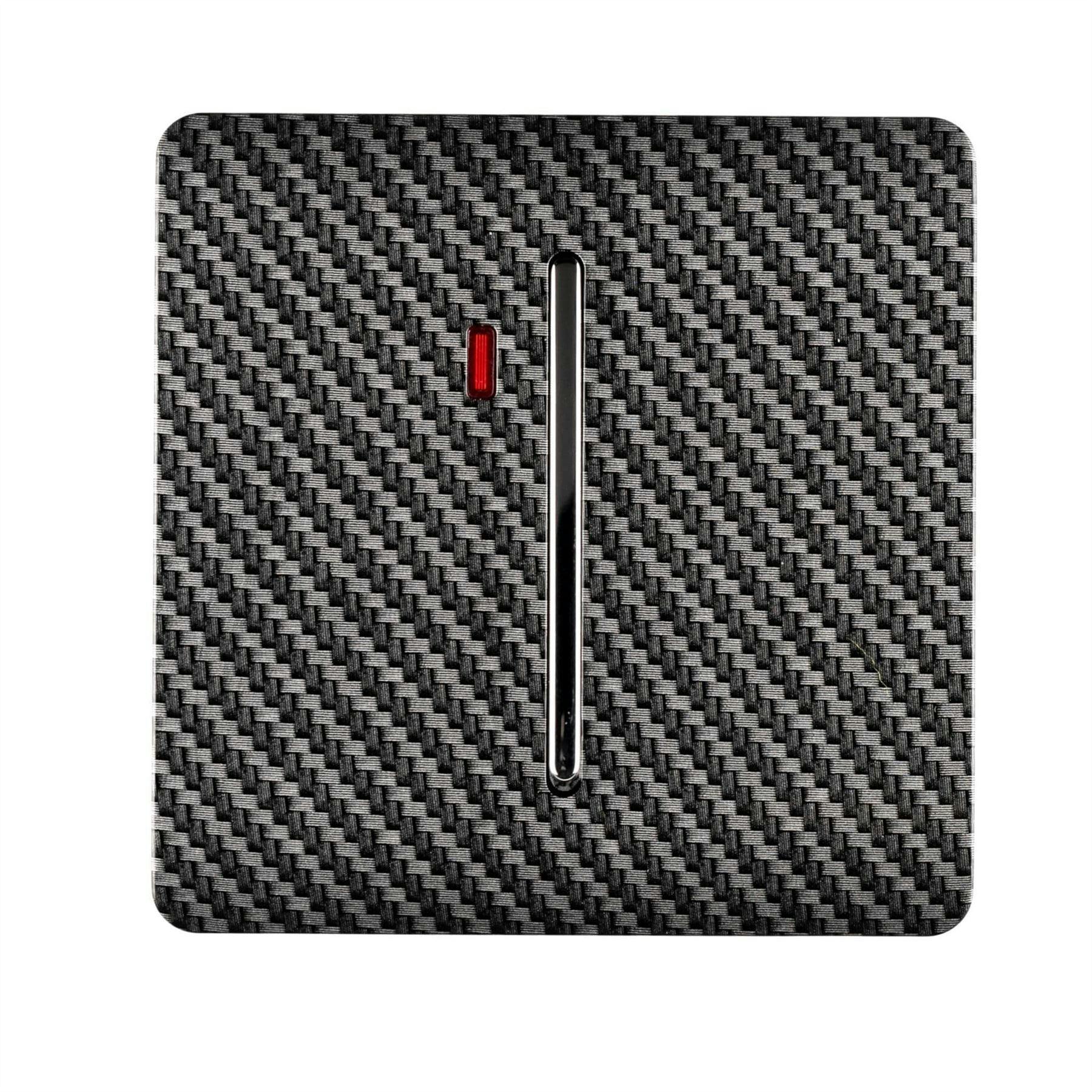 Trendi Artistic Modern Glossy 45 A Tactile Light Switch & Neon Insert Carbon Fibre - Image 5