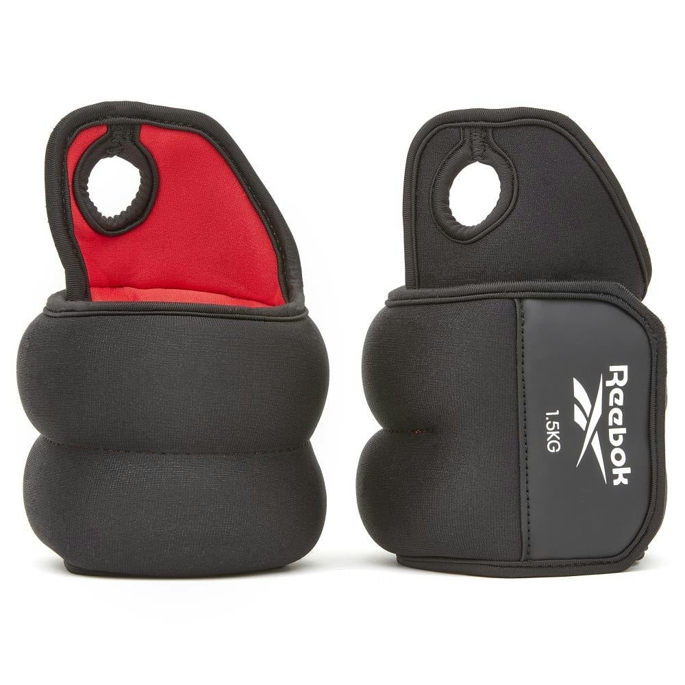 Reebok Black/Red Wrist Weights - 1.5Kg