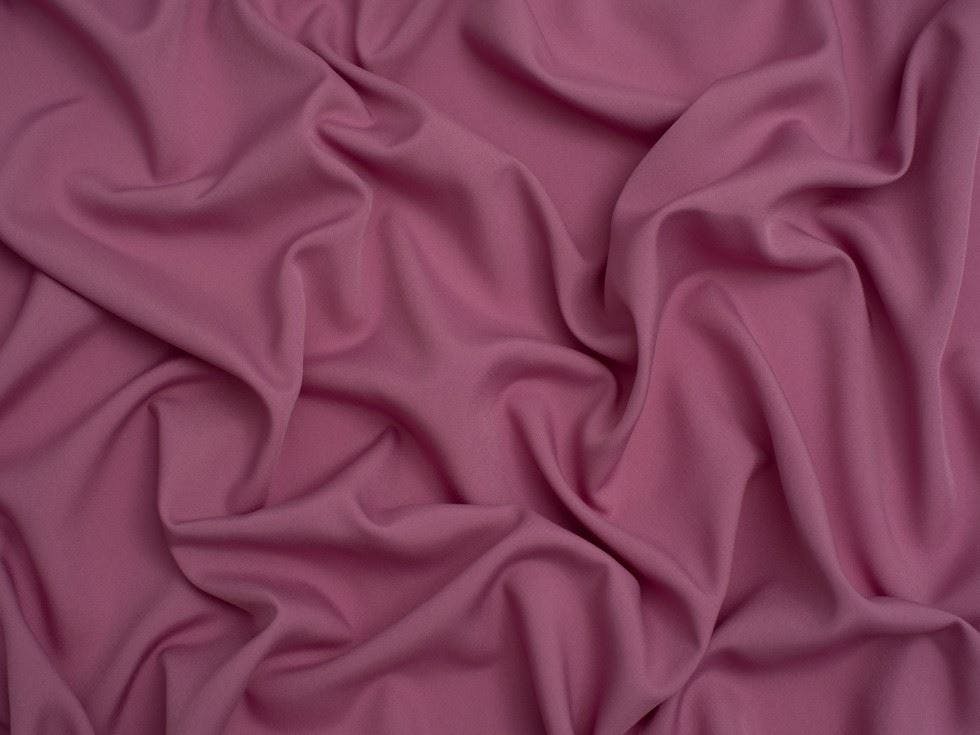 Minerva Mauve Core Range Soft Touch Crepe Fabric - Plain Design Dressmaking Fabric, 110 Cm / 44" Wide - Per Metre - Chalky