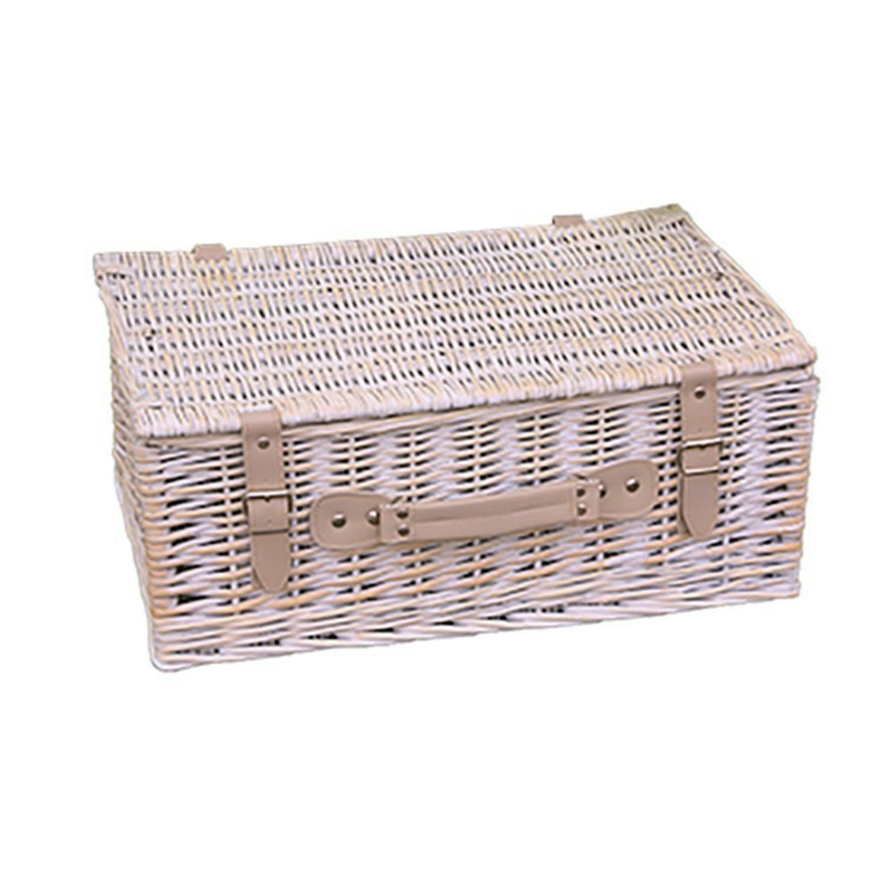 Rackhams White Wicker Provence 40Cm Standard Empty Picnic Basket - One Size