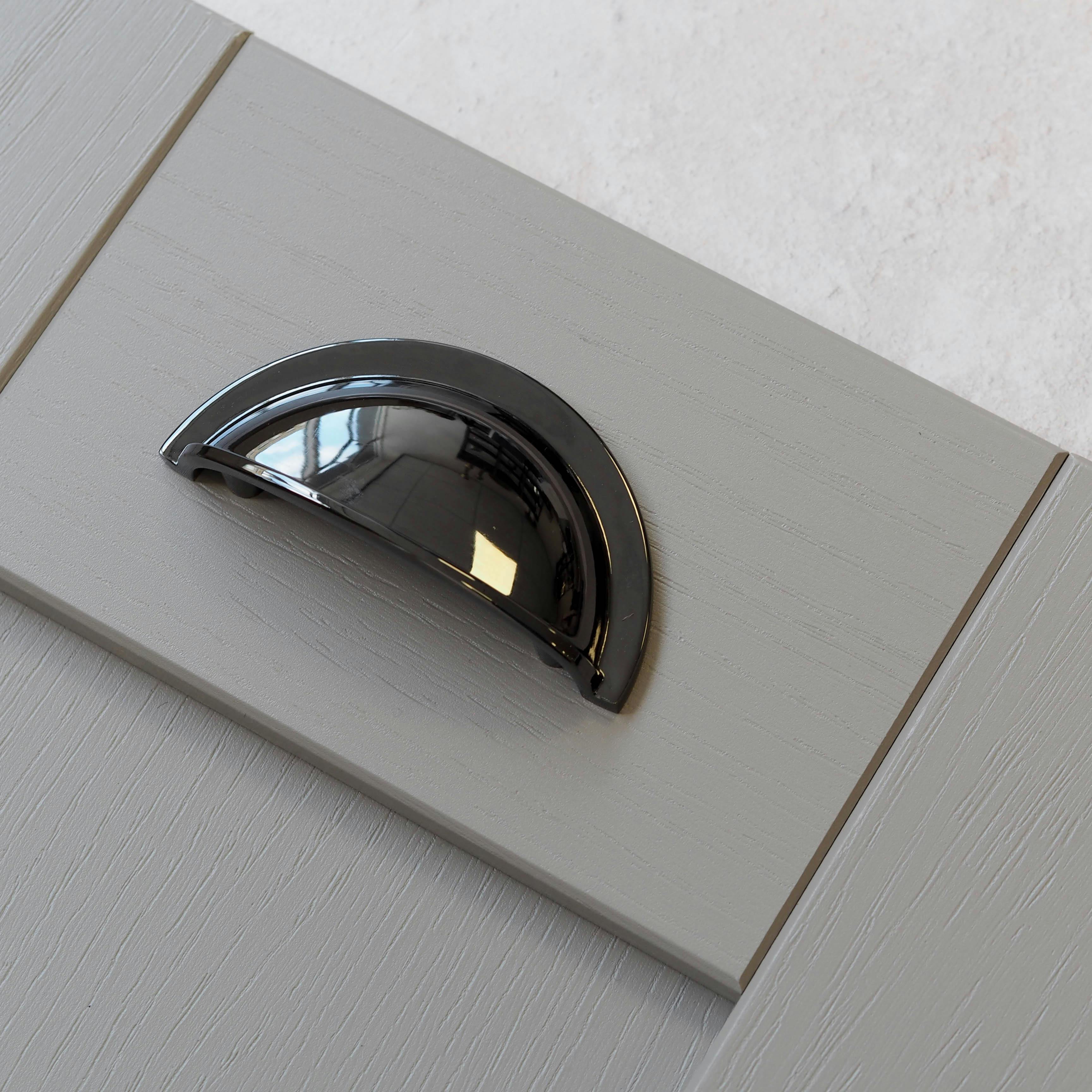Rackhams Black Nickel Knob And Cup Handle - 64Mm Handle