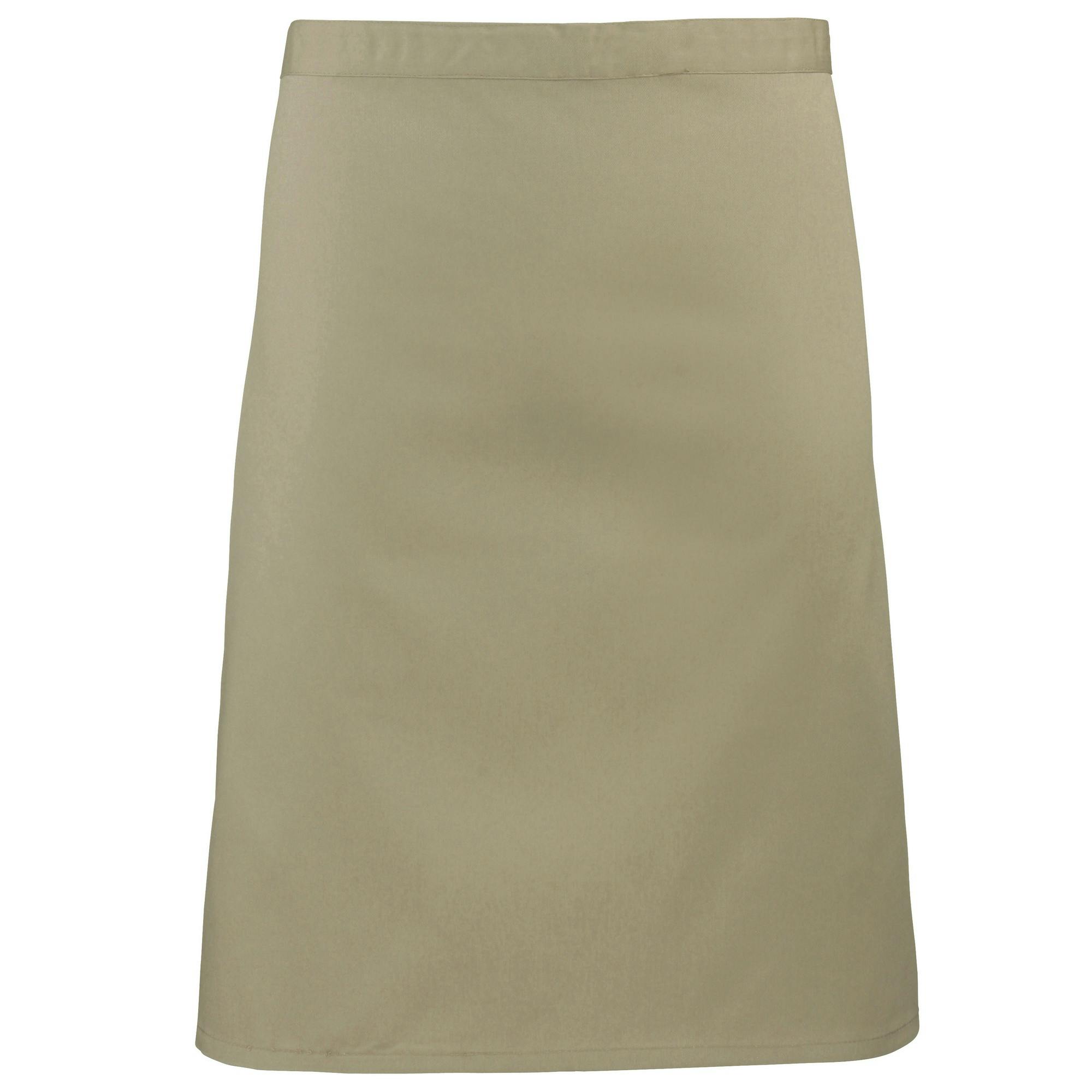 Premier (One Size, Khaki) Ladies/Womens Mid-Length Apron (Pack Of 2) - Image 2