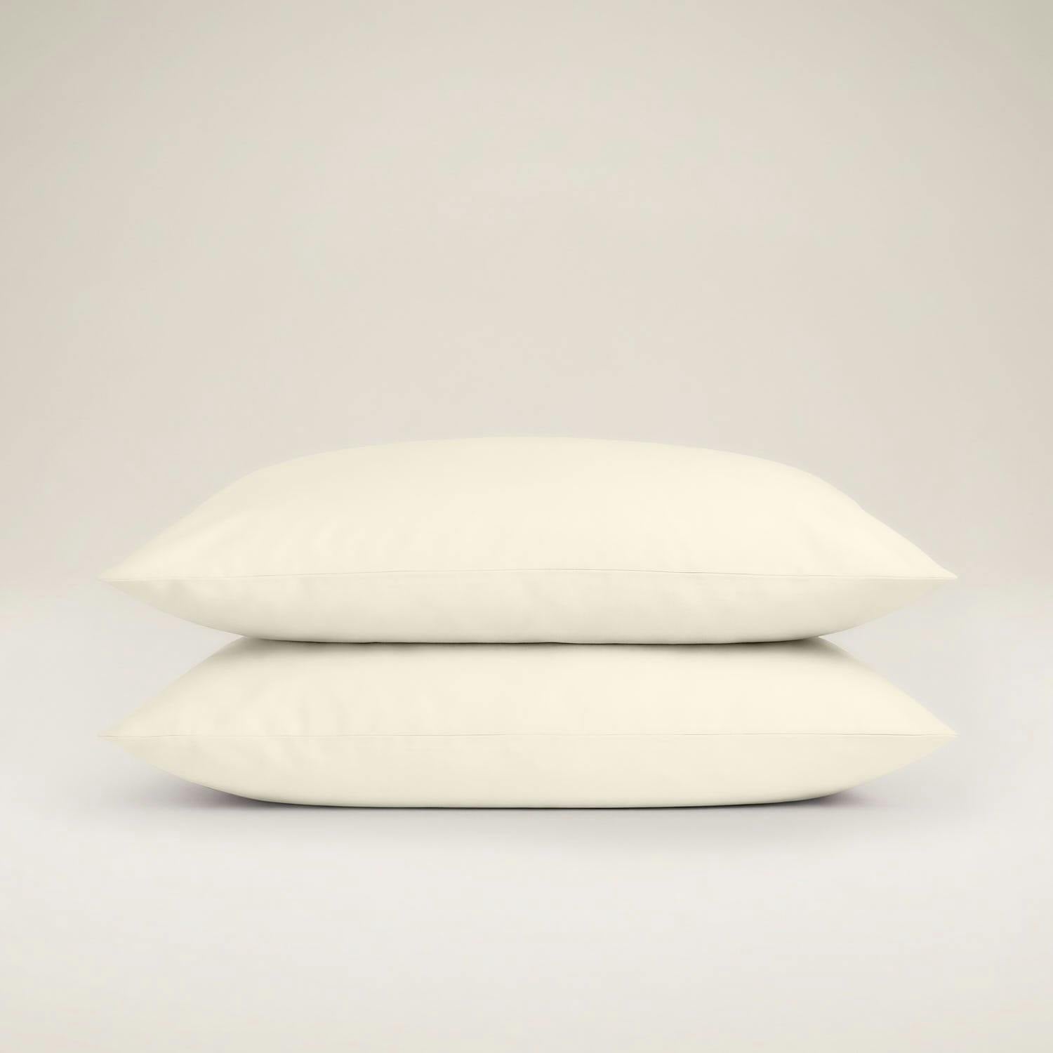 Bedable Cream Sateen Pillowcase Pair - King 50X90 Cm
