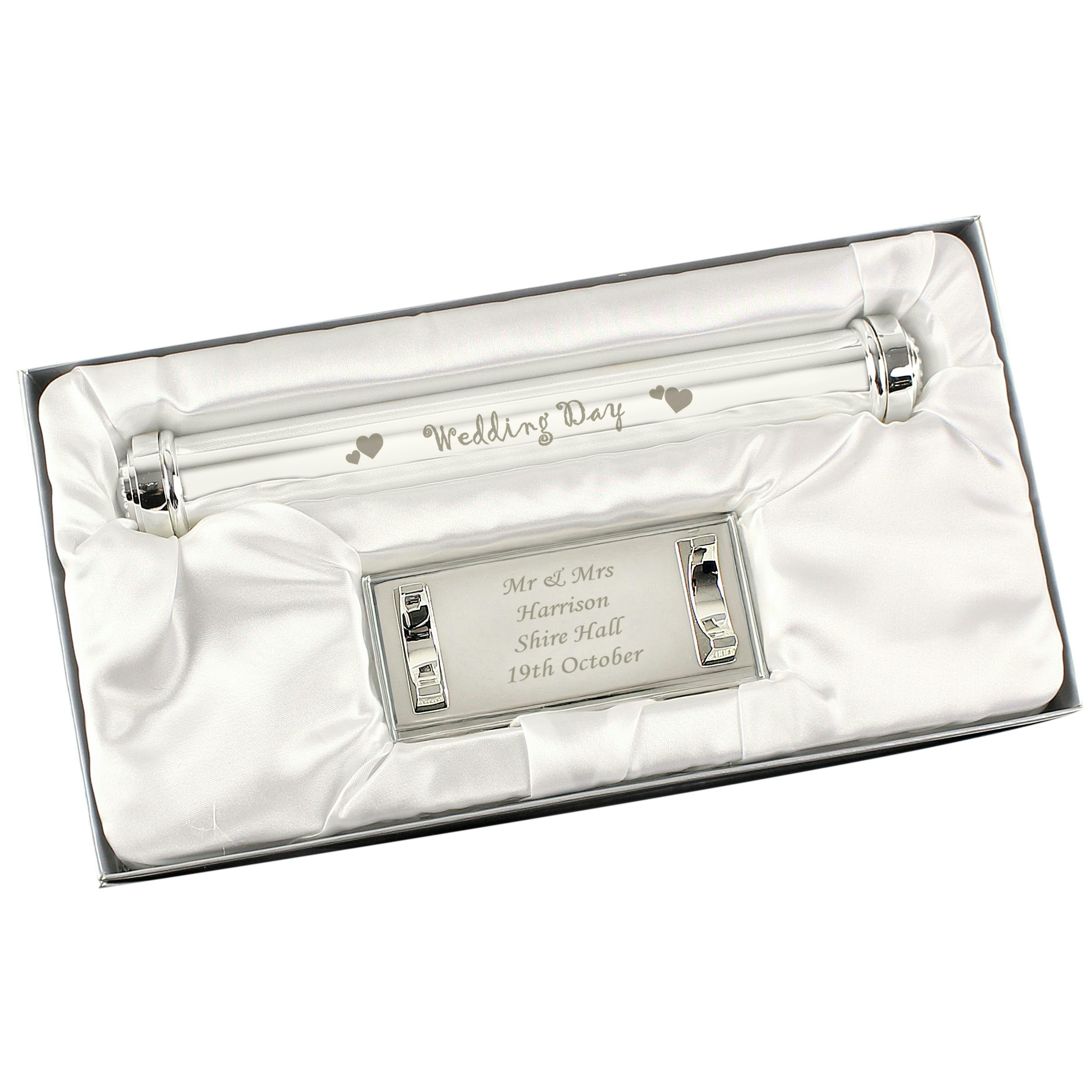 Rackhams Silver Personalised Wedding Day Plated Certificate Holder
