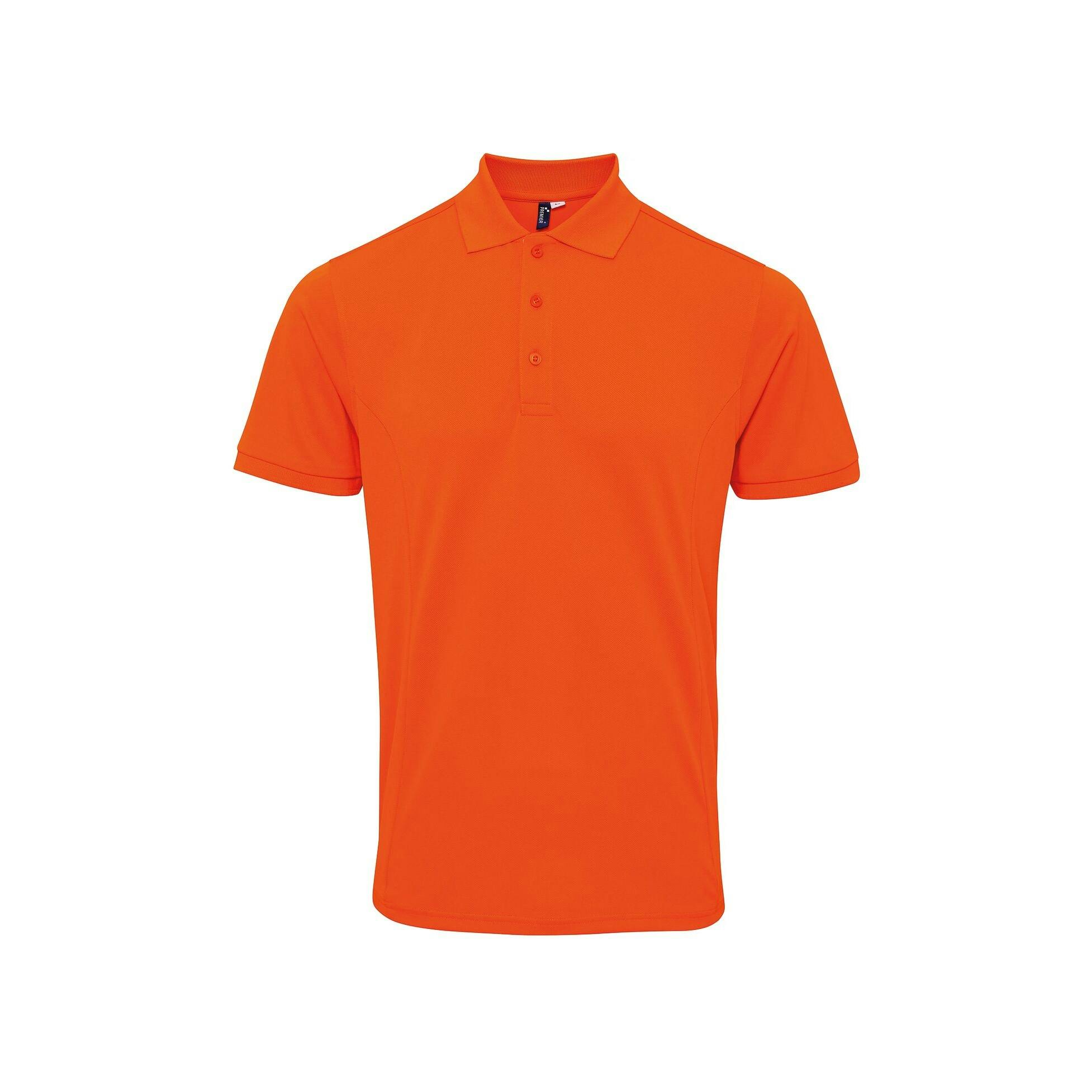Premier Mens Coolchecker Plus Pique Polo With CoolPlus (Orange) - Size X-Large - Image 3