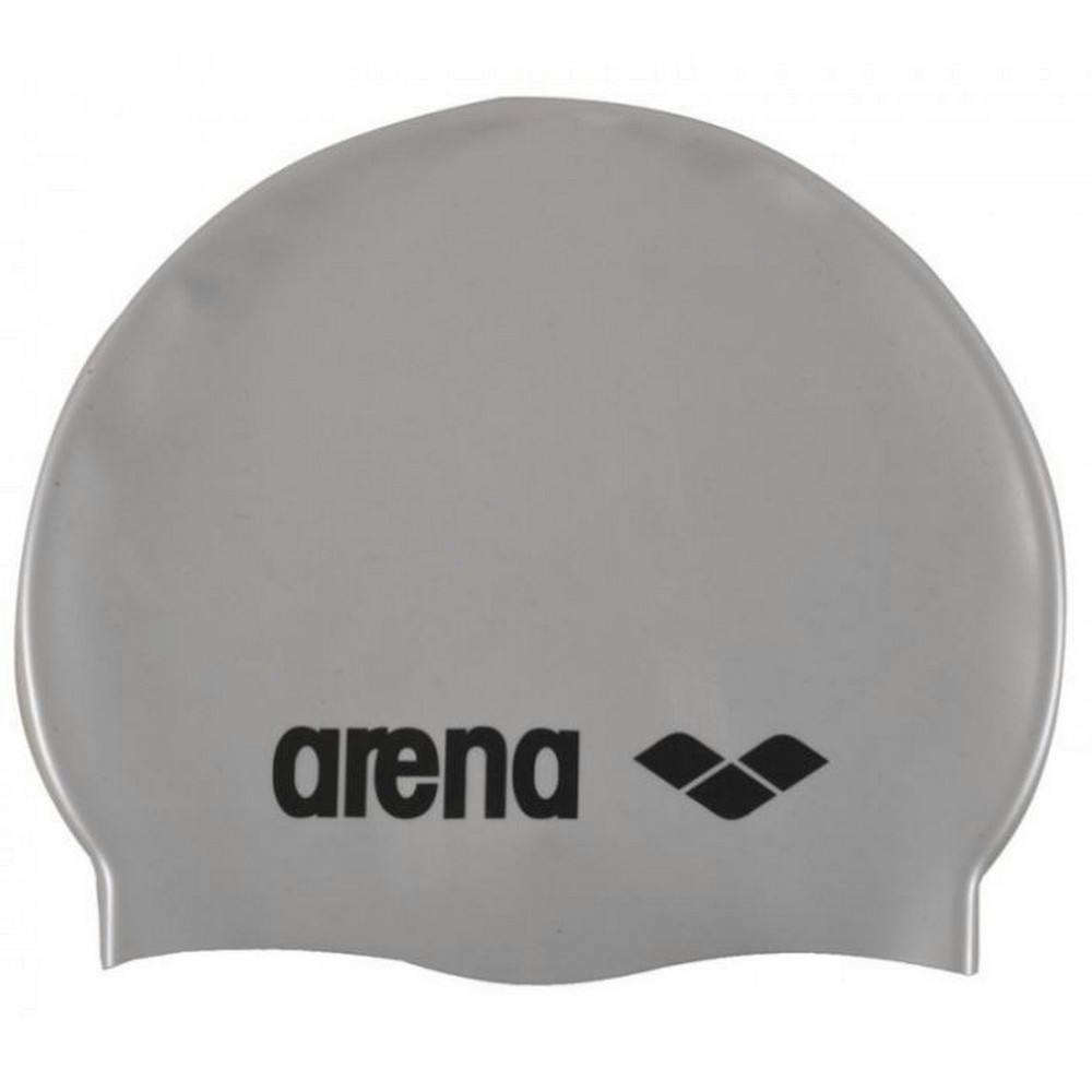 Arena Silver Childrens/Kids Classic Silicone Swim Cap - One Size - 100% Silicone