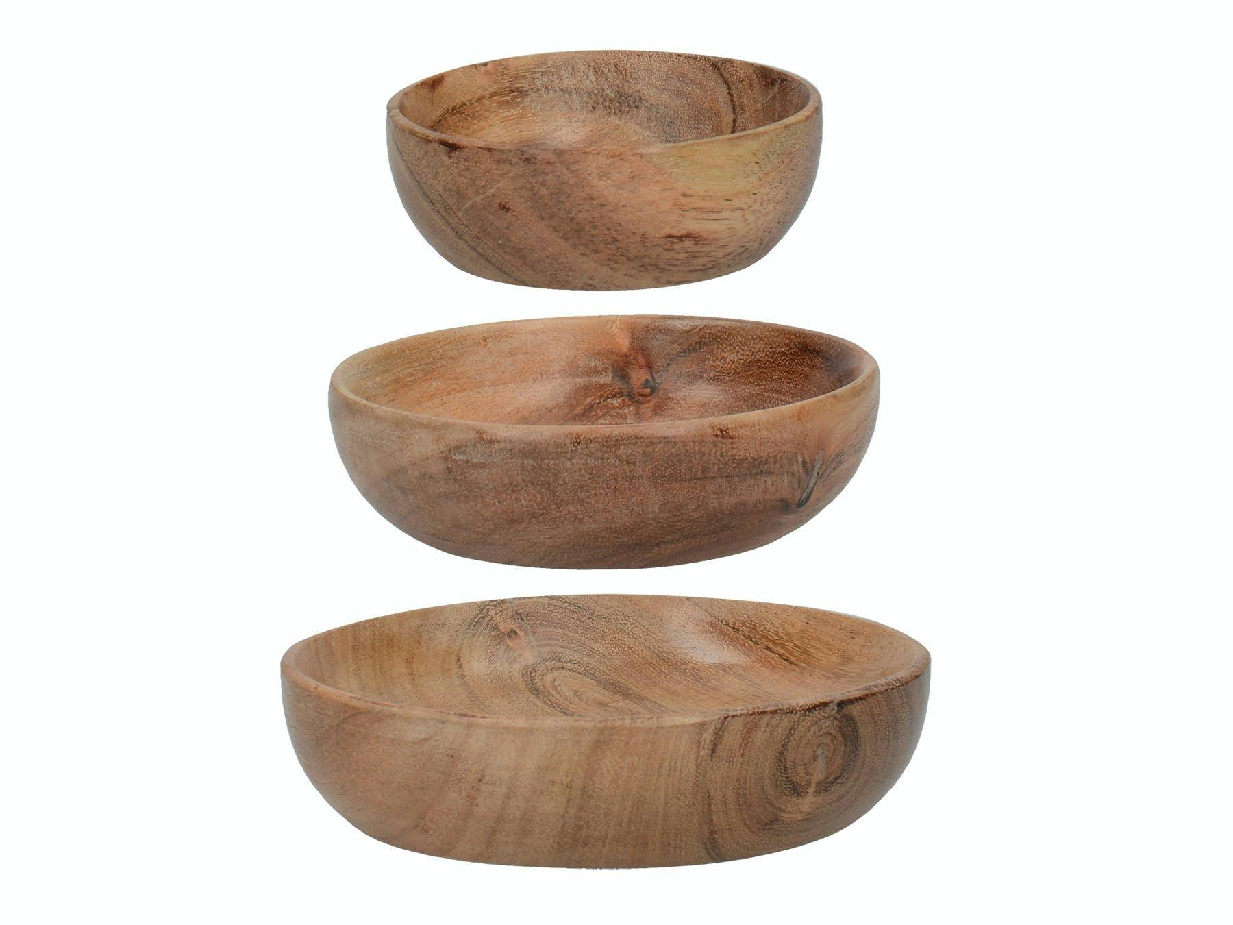 Rackhams Grain Set Of Three Acacia Wood Serving Bowls - Wood - Acacia Wood - Serving Bowl