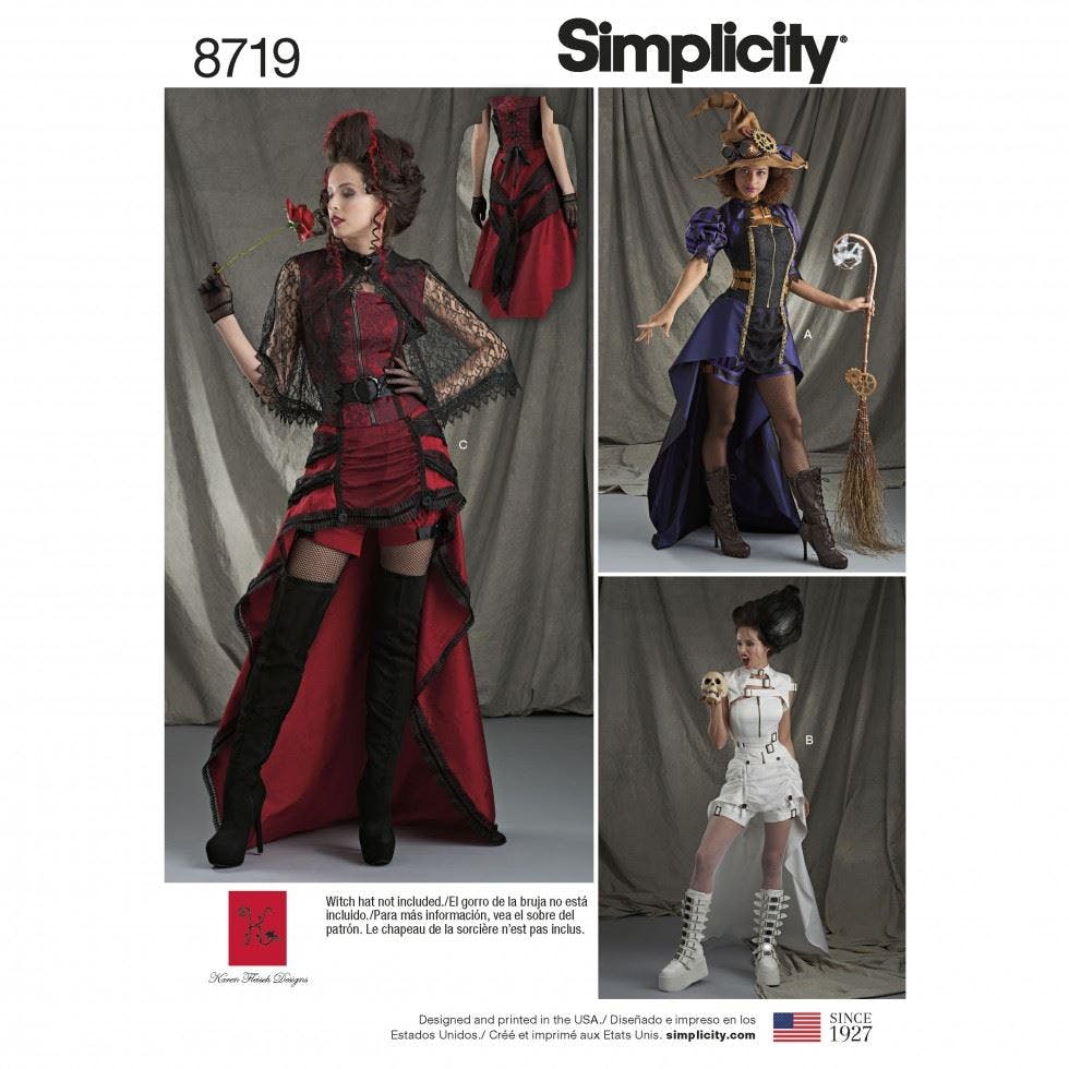 Simplicity Women's Sewing Pattern 8719, Costumes For H5 (6-8-10-12-14) - Intermediate - H5 (6-8-10-12-14)
