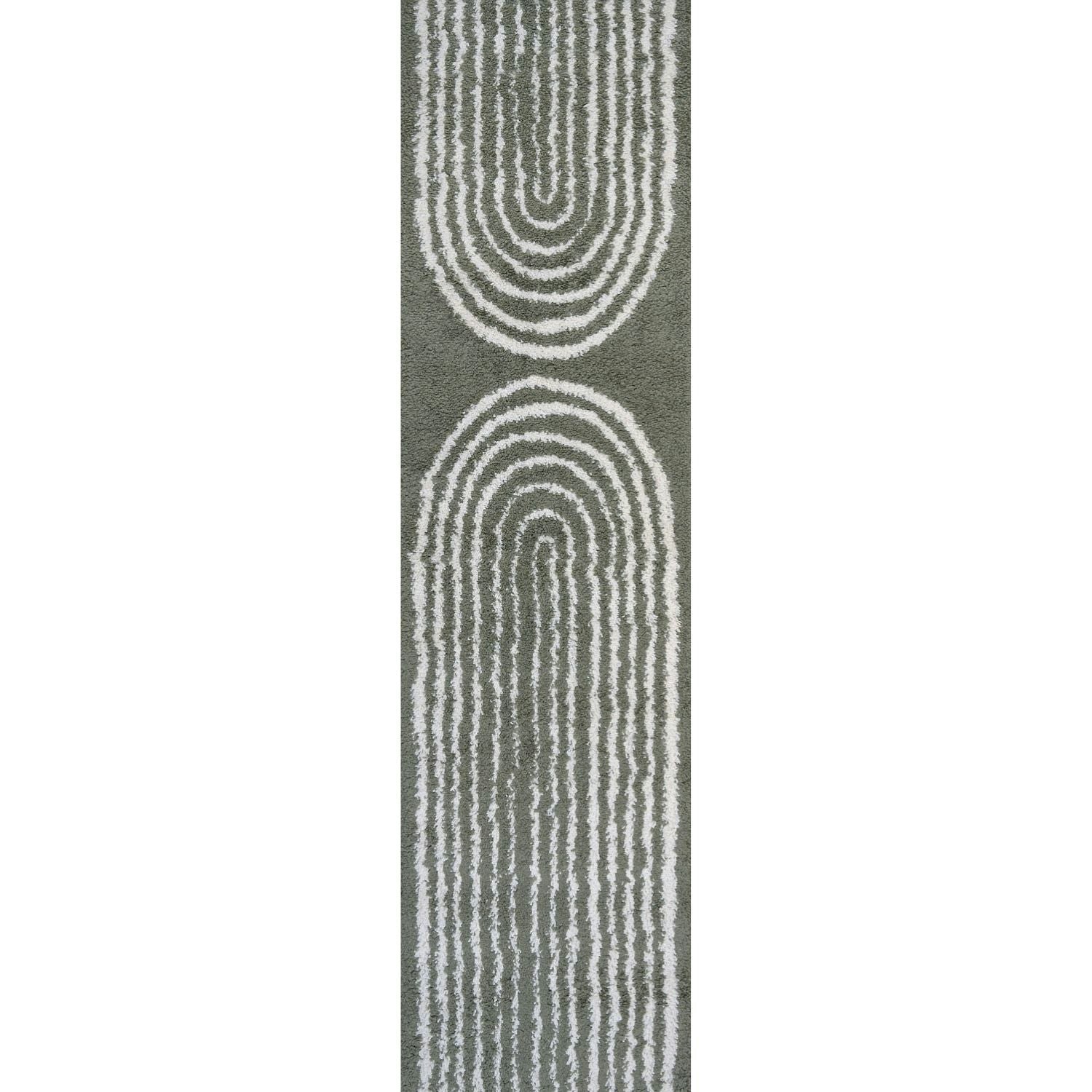 The Rugs Green Moodi Shaggy Reverie Rug - 80X300 Cm
