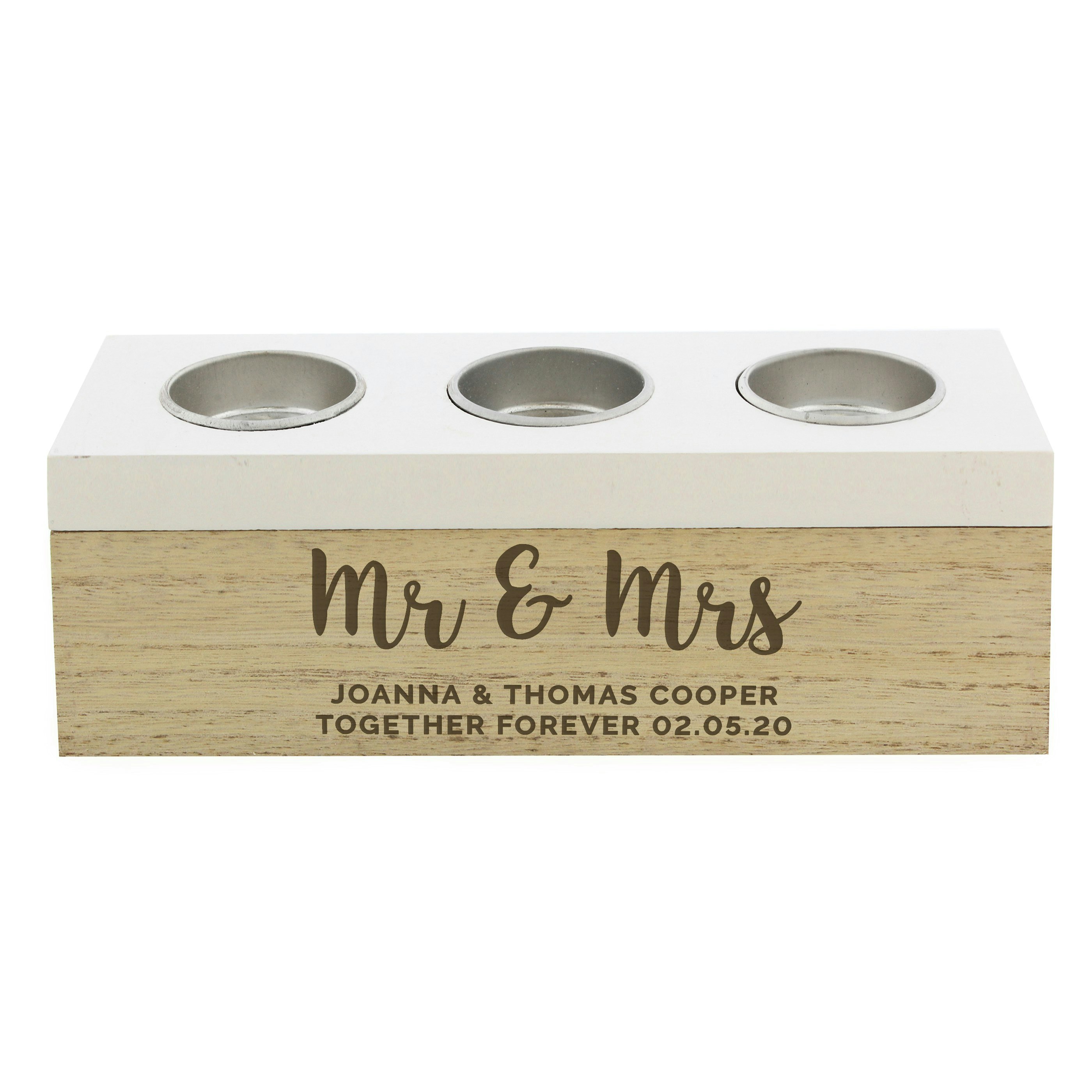 Rackhams Light Personalised Triple Tea Box