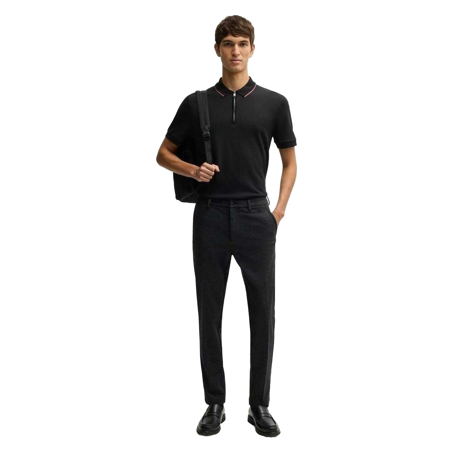 Boss Men's Black Regular Polo Shirt - Xxl - 100% Cotton