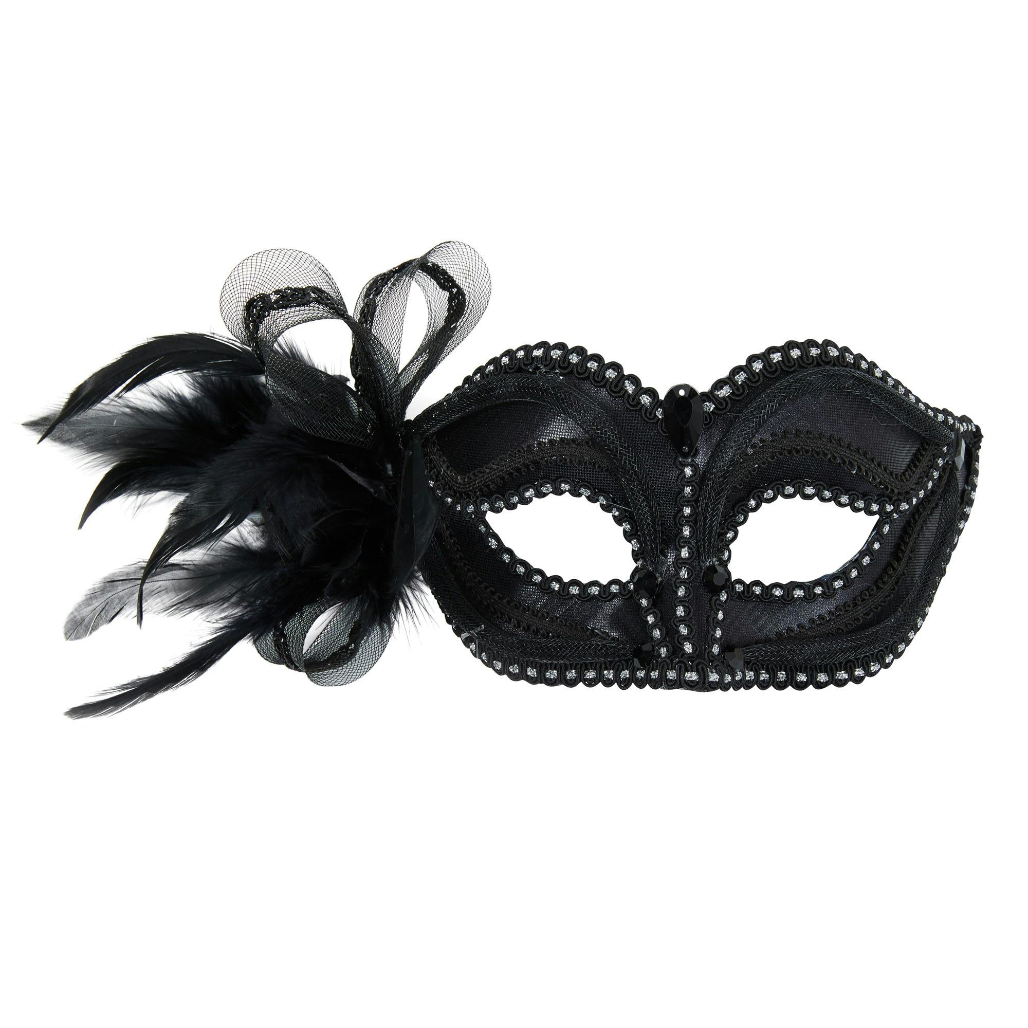 Bristol Novelty Black Eyemask With Side Decoration - One Size