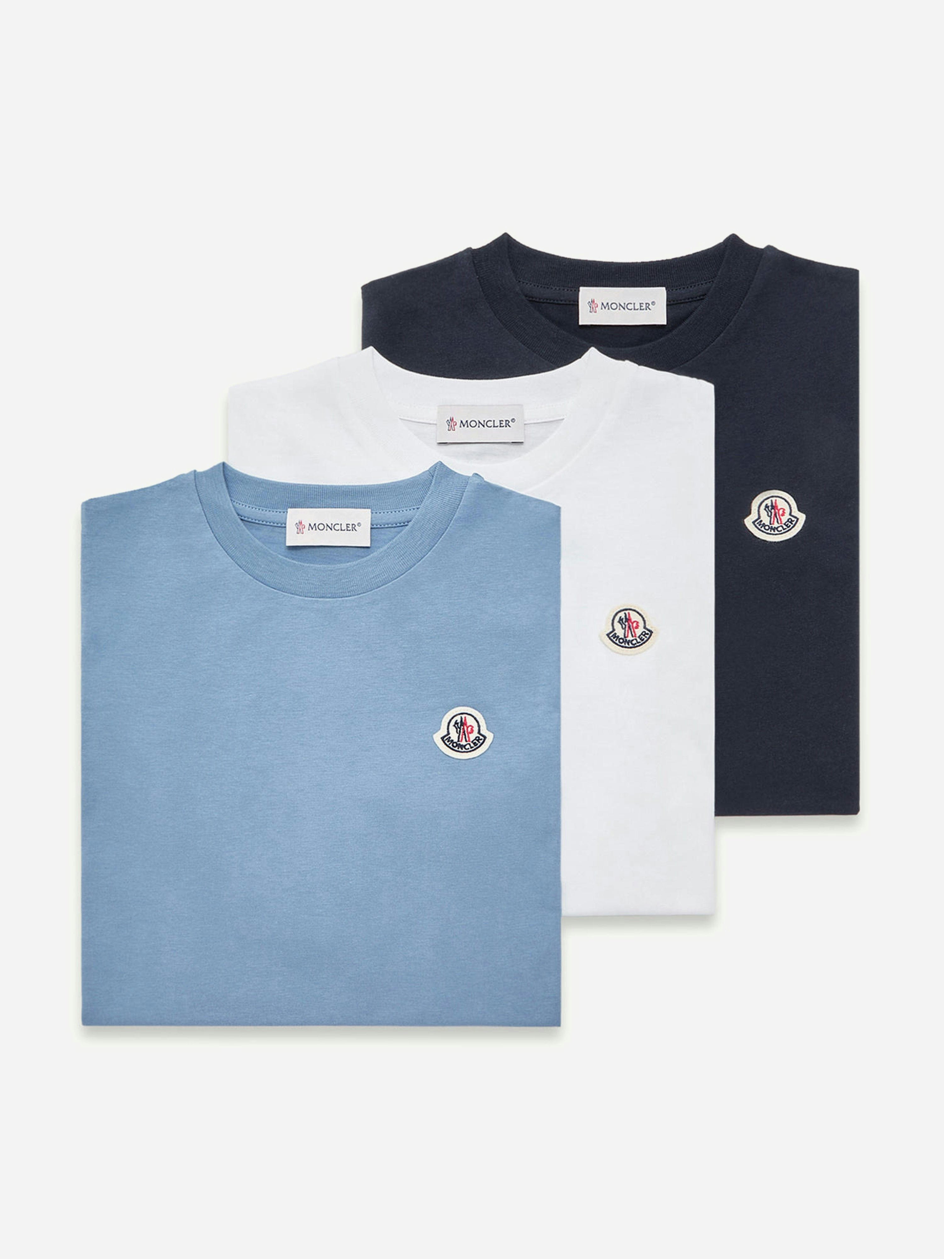 Moncler Enfant Boys 3 Pack T-Shirt Set In Multicolour - Multicoloured - 10 Yrs