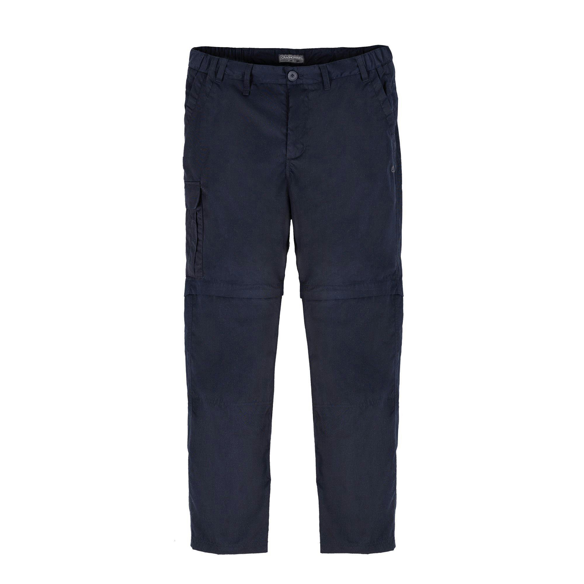 Craghoppers Men's Dark Expert Kiwi Convertible Tailored Cargo Trousers - Navy - 34R - Navy - 65% Recycled Polyester/35% Cotton